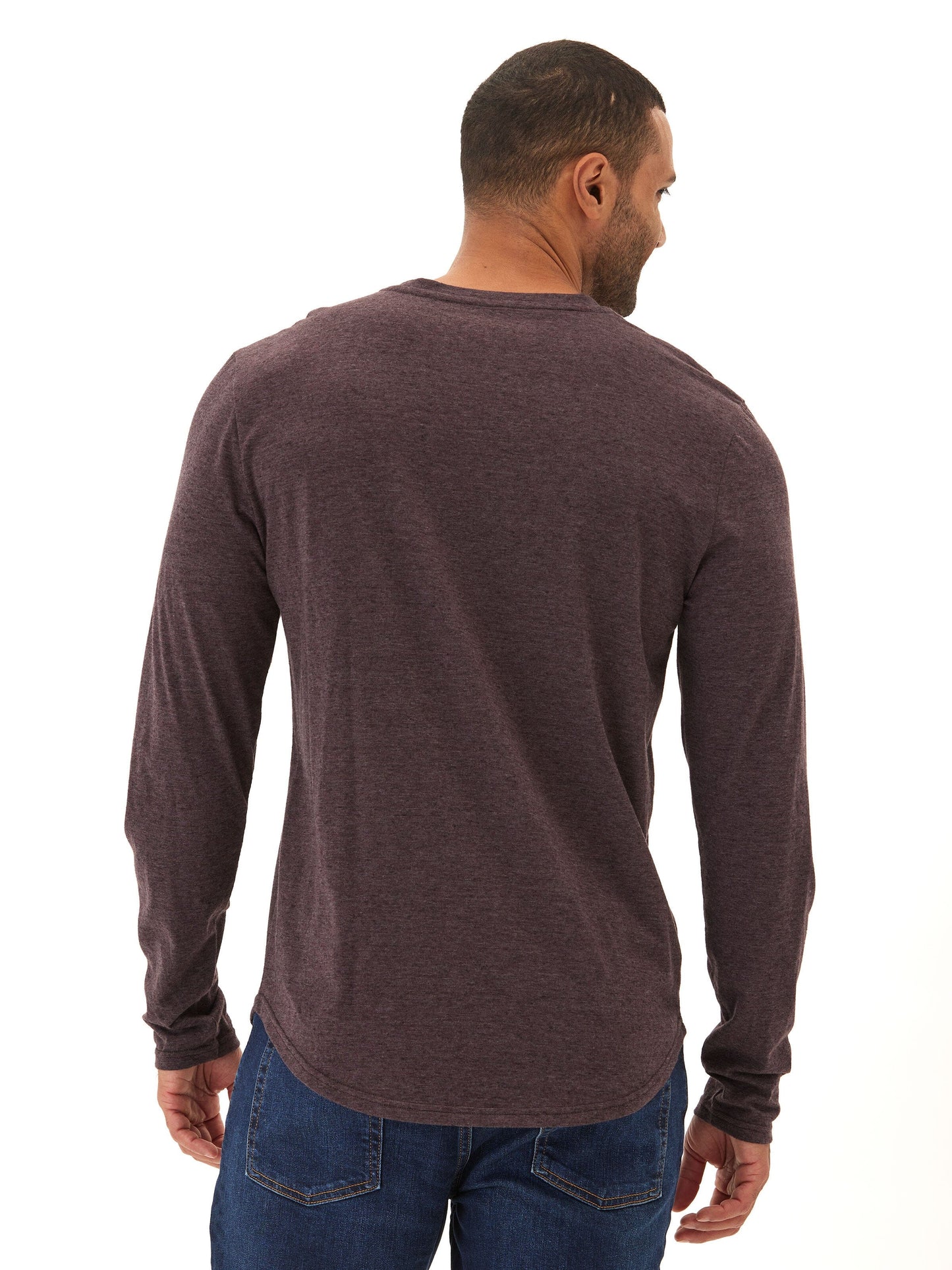 Black Fleck Triblend Long Sleeve Crew