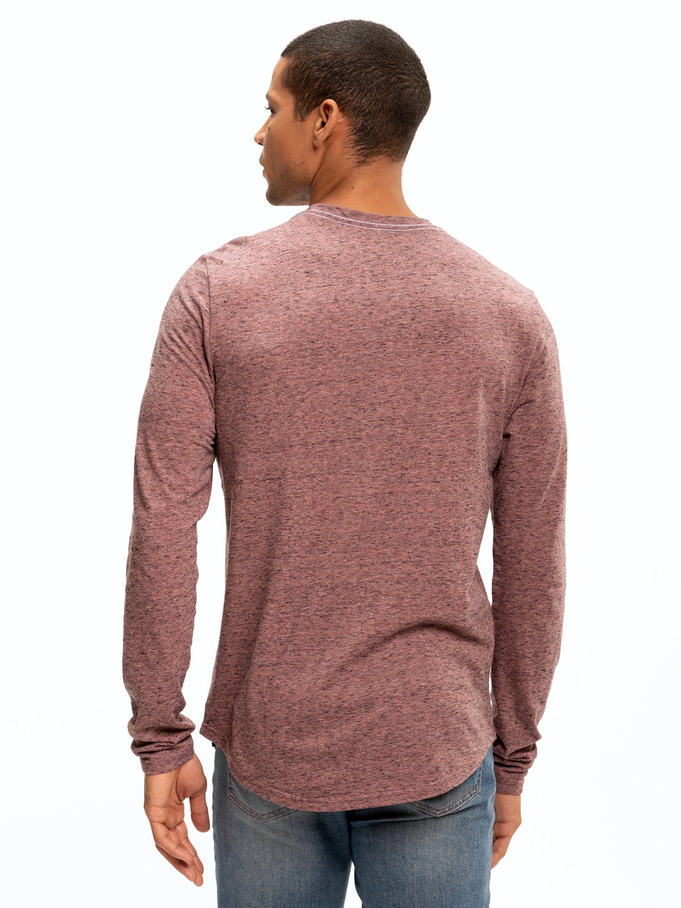 Black Fleck Triblend Long Sleeve Crew