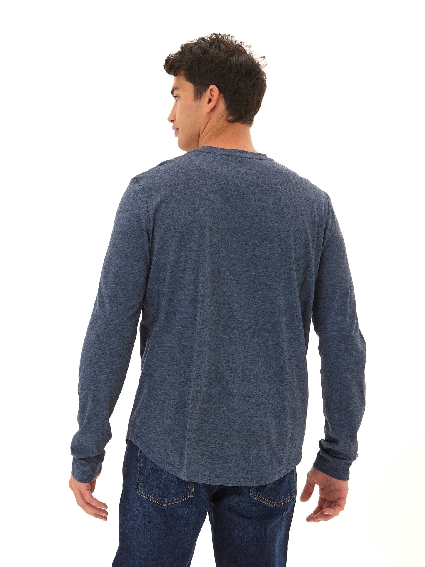 Black Fleck Triblend Long Sleeve Crew