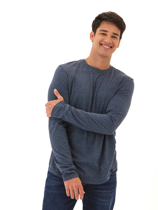 Black Fleck Triblend Long Sleeve Crew