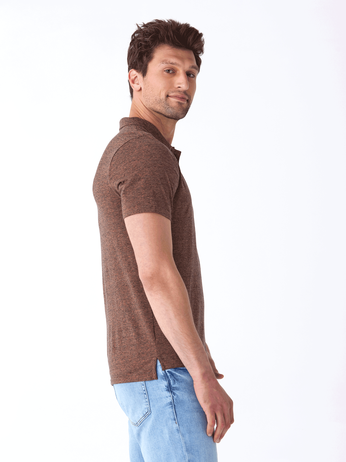 Black Fleck Triblend Jersey Polo