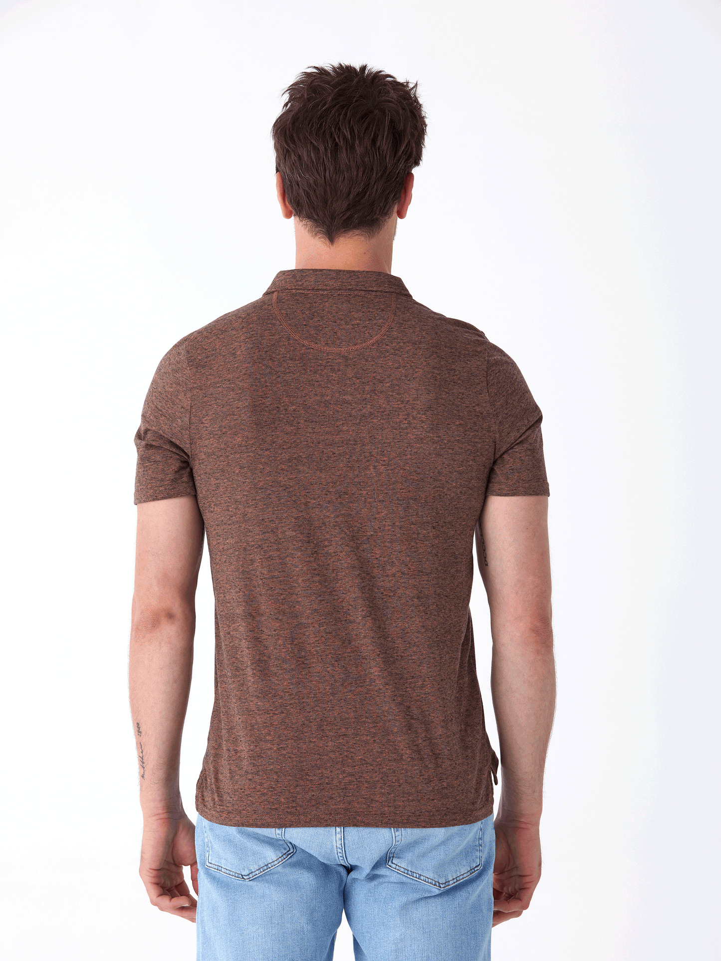 Black Fleck Triblend Jersey Polo