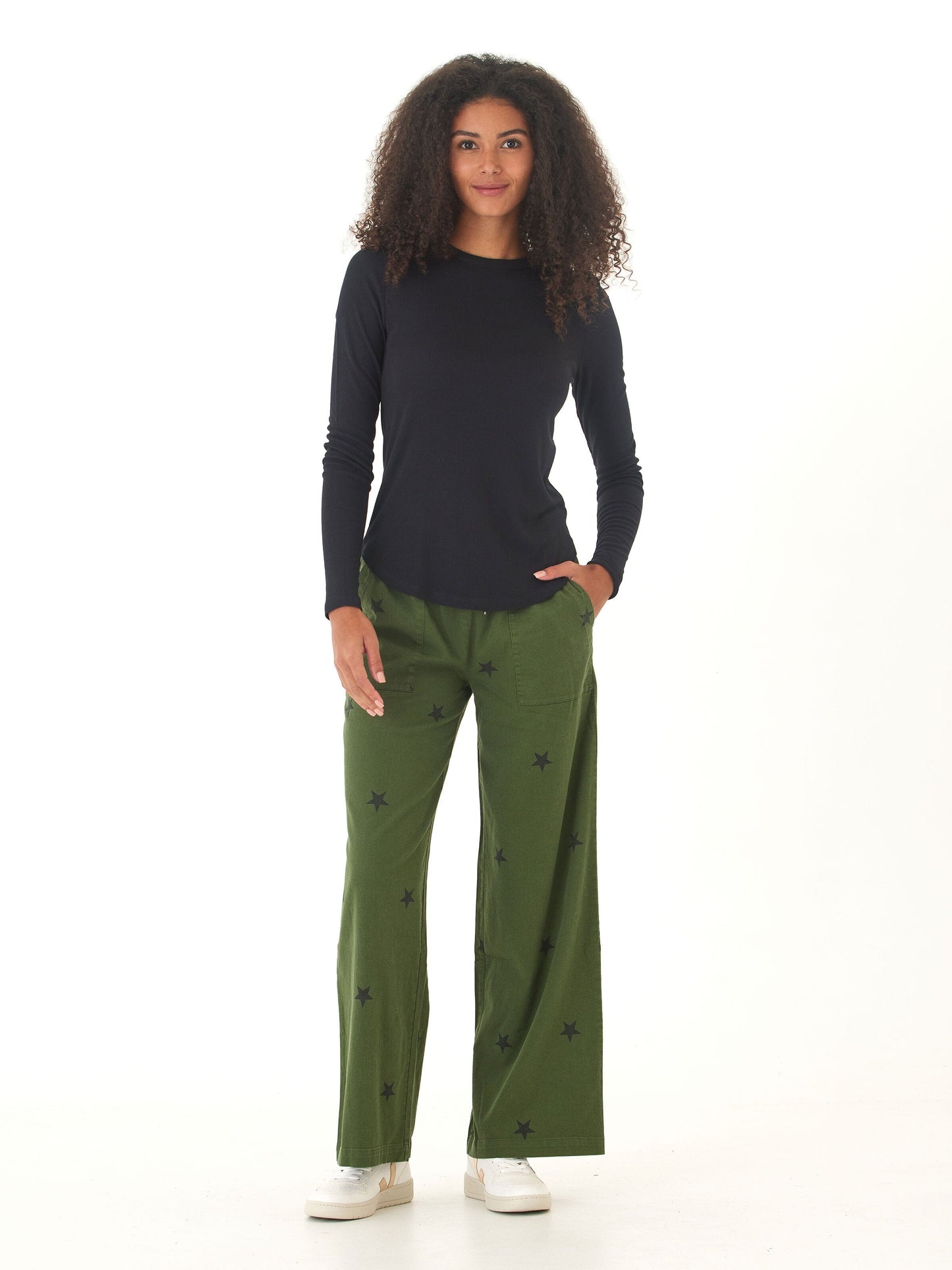Torri Feather Rib Long Sleeve Crew Tee