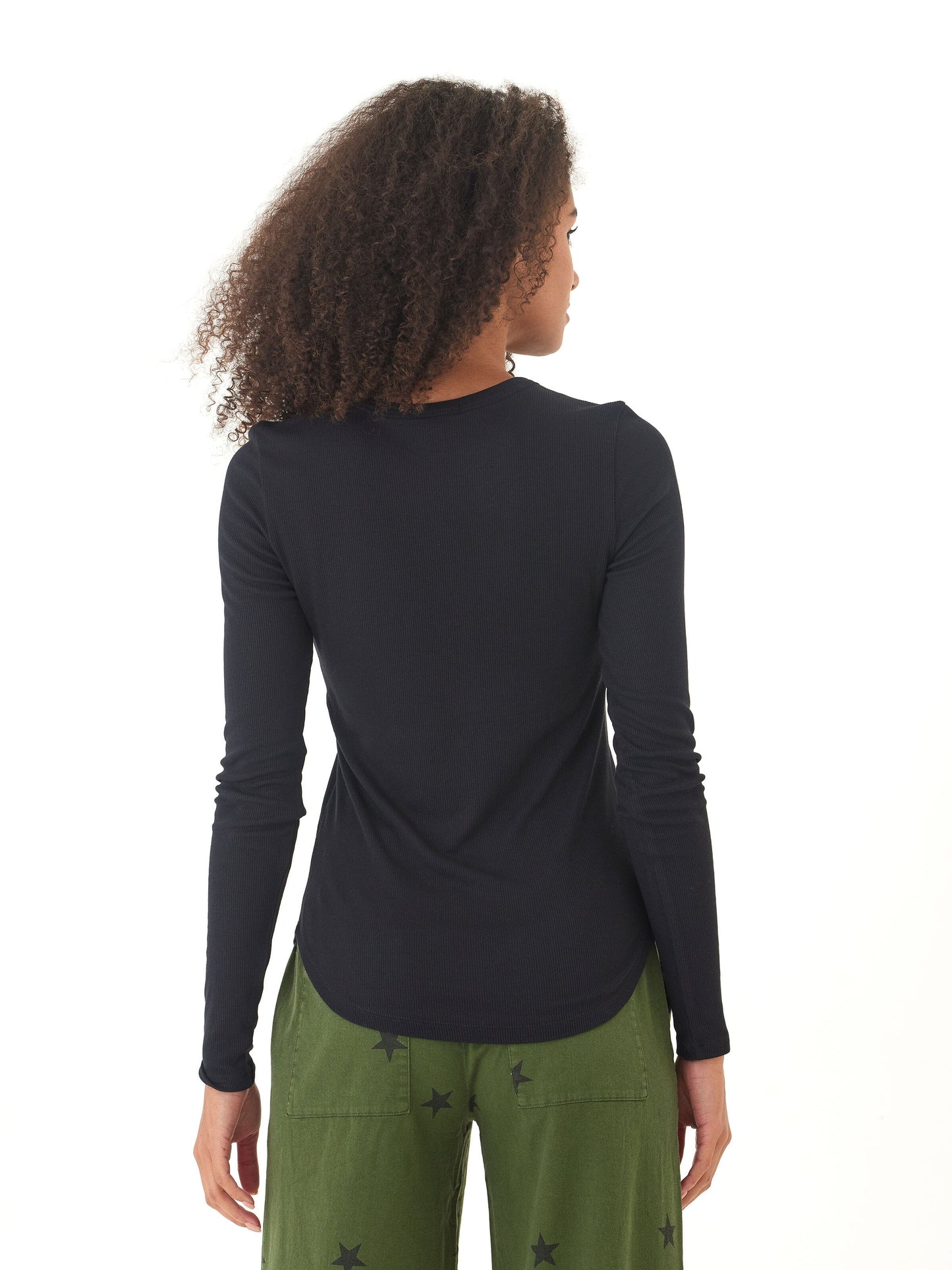 Torri Feather Rib Long Sleeve Crew Tee