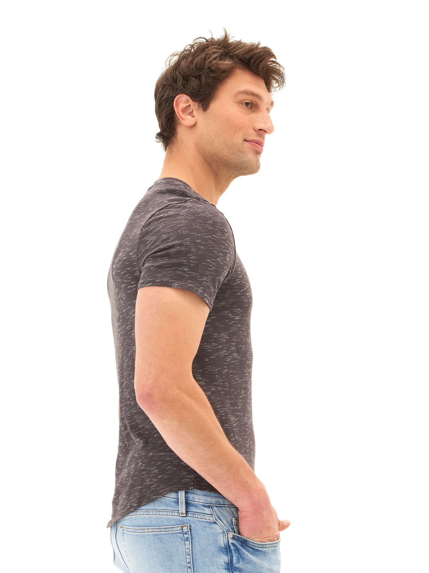 Two Tone Slub Jersey Henley