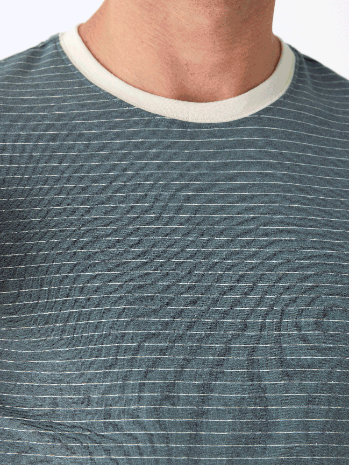 Stripe Triblend Jersey Crew Tee