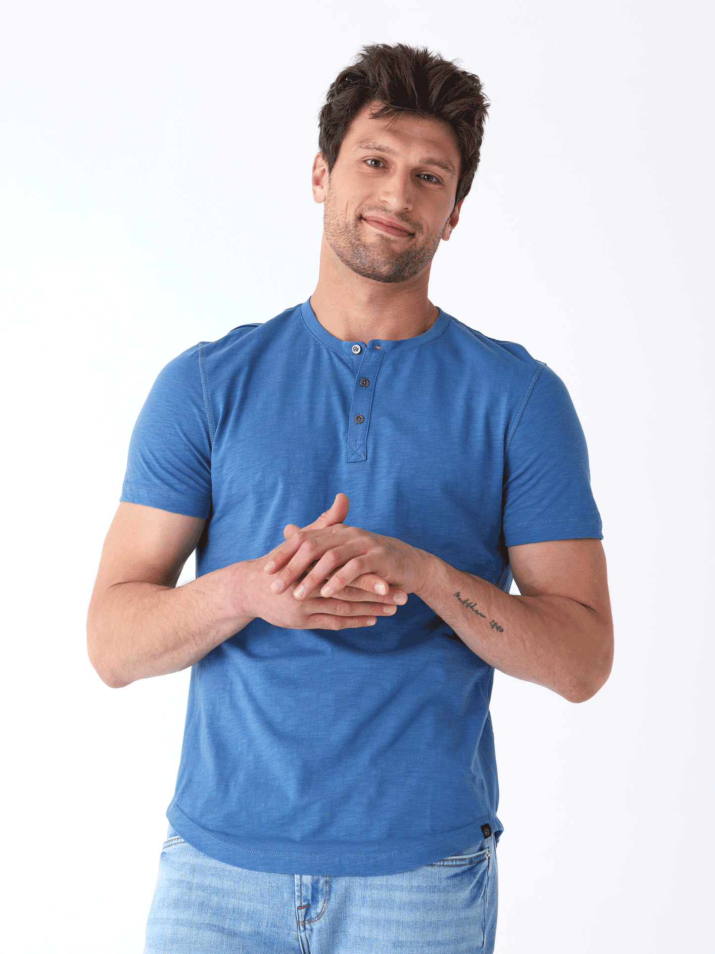 Heath Slub Jersey Short Sleeve Henley