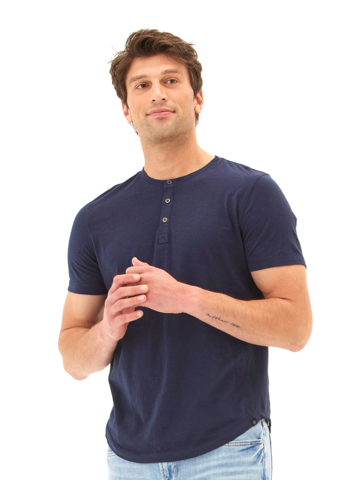 Heath Slub Jersey Short Sleeve Henley