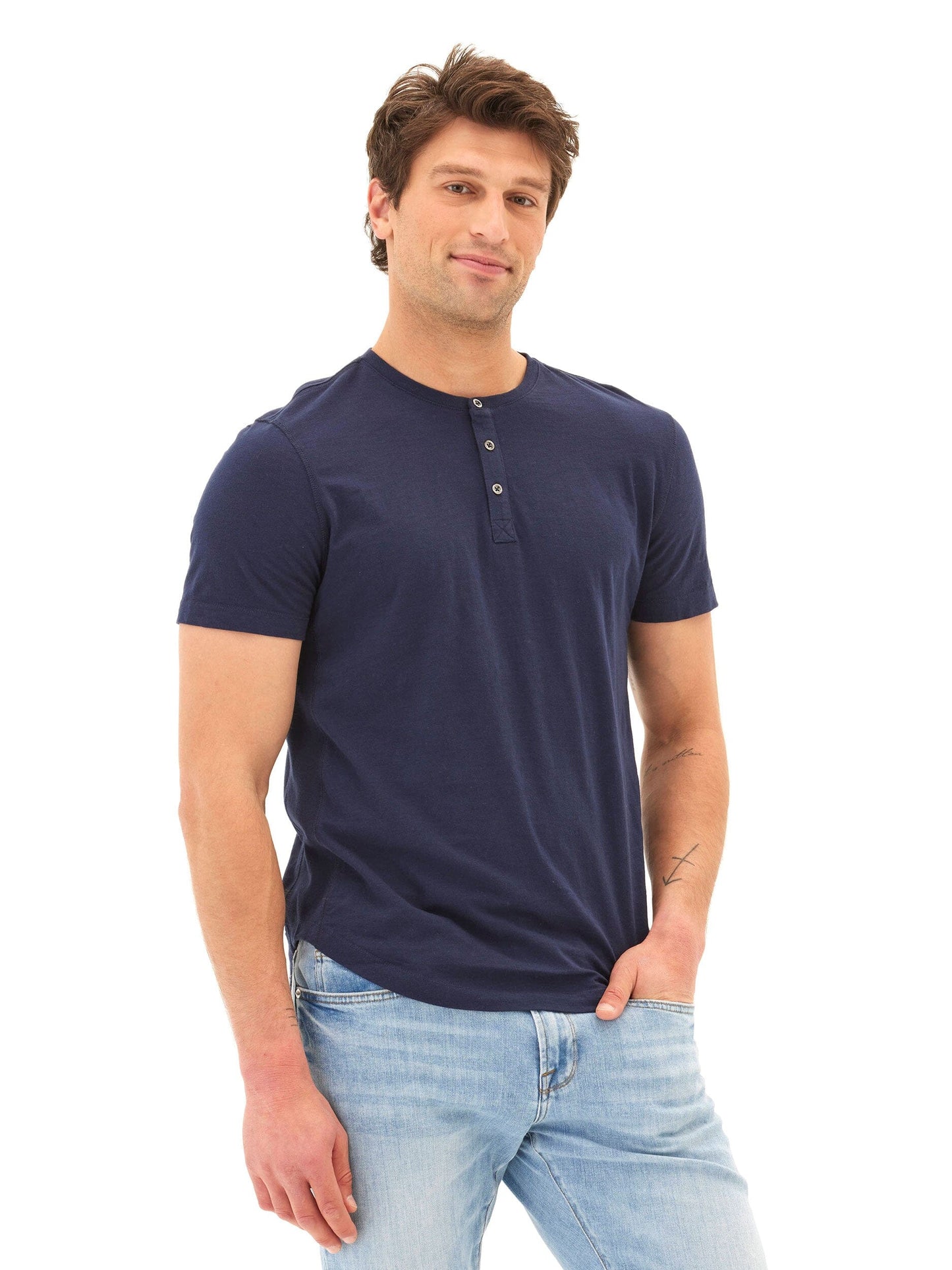 Heath Slub Jersey Short Sleeve Henley