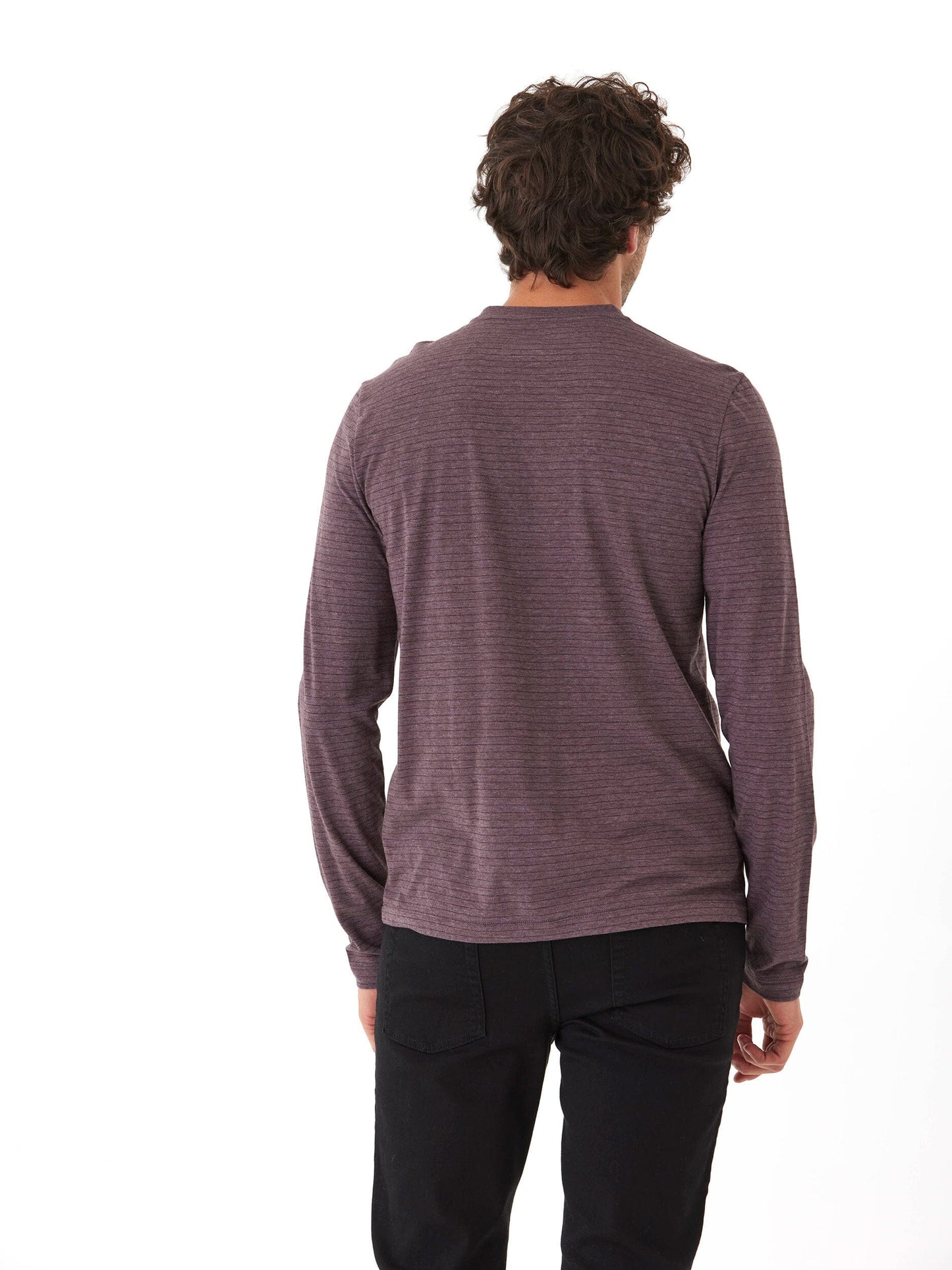 Torryn Triblend Stripe Jersey Long Sleeve Contrast Henley