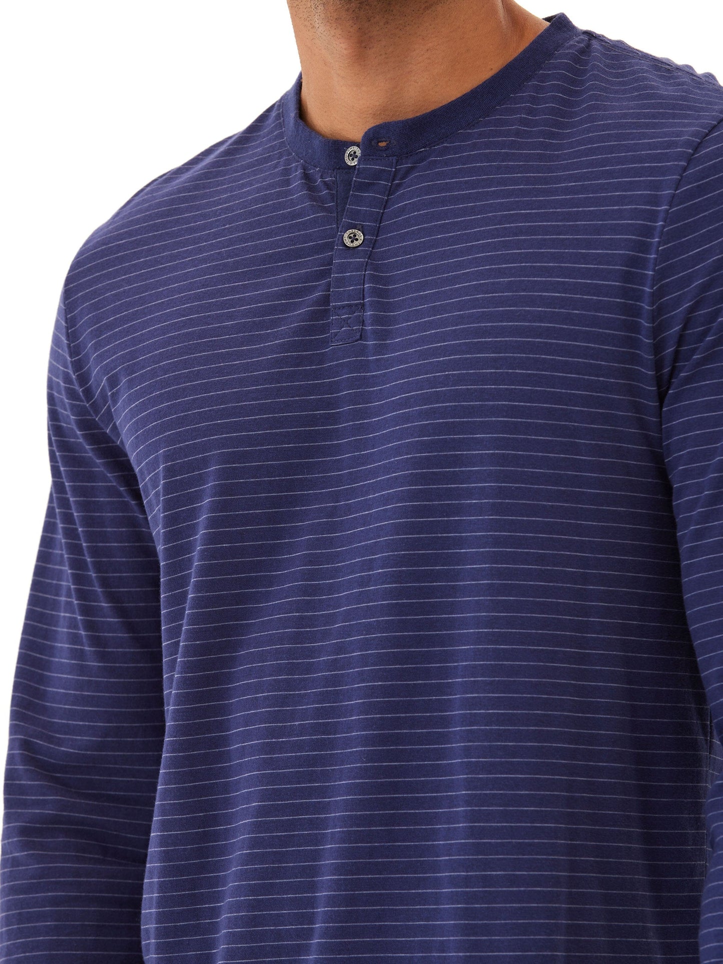 Torryn Triblend Stripe Jersey Long Sleeve Contrast Henley