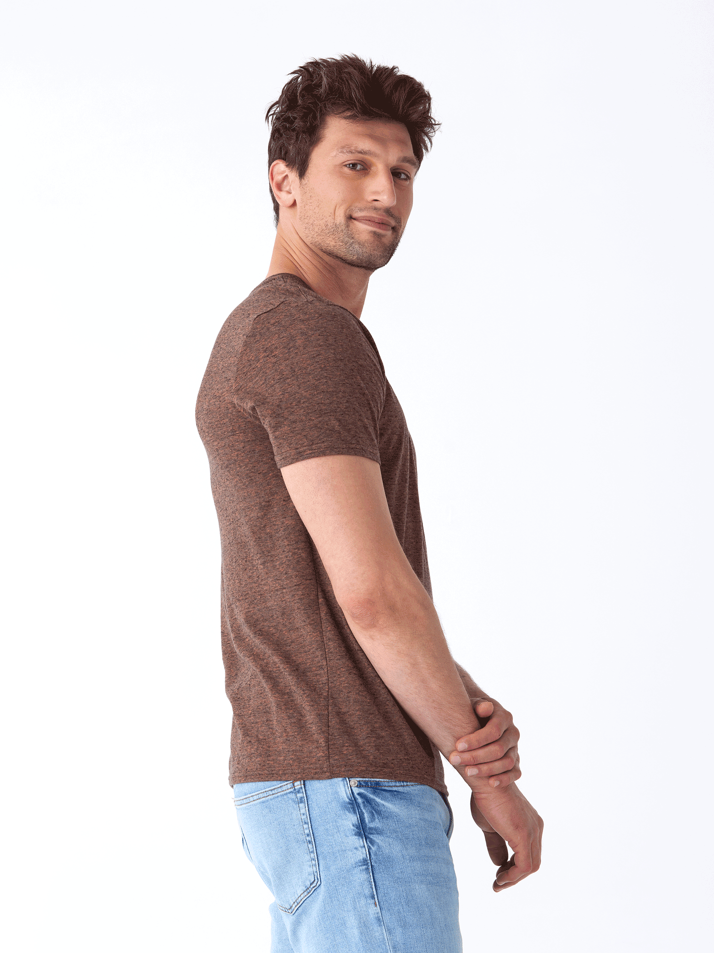 Black Fleck Triblend V-Neck Tee