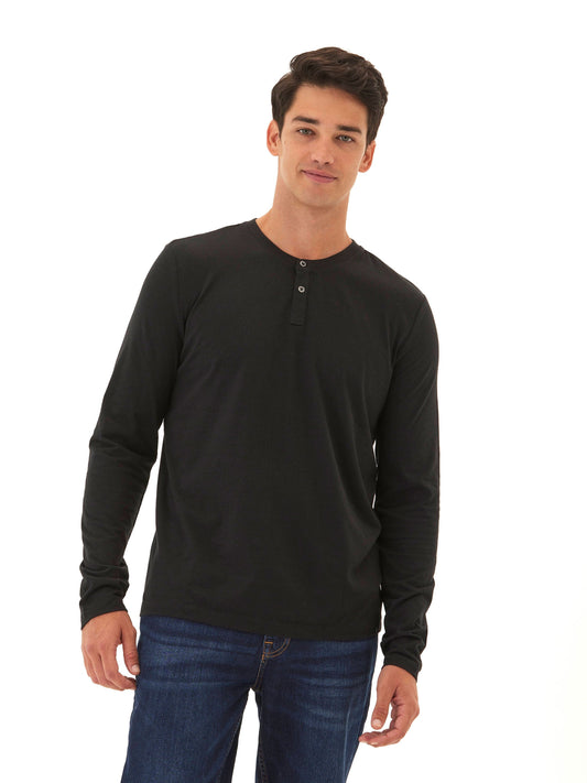 Austin Triblend 2 Button Long Sleeve Henley