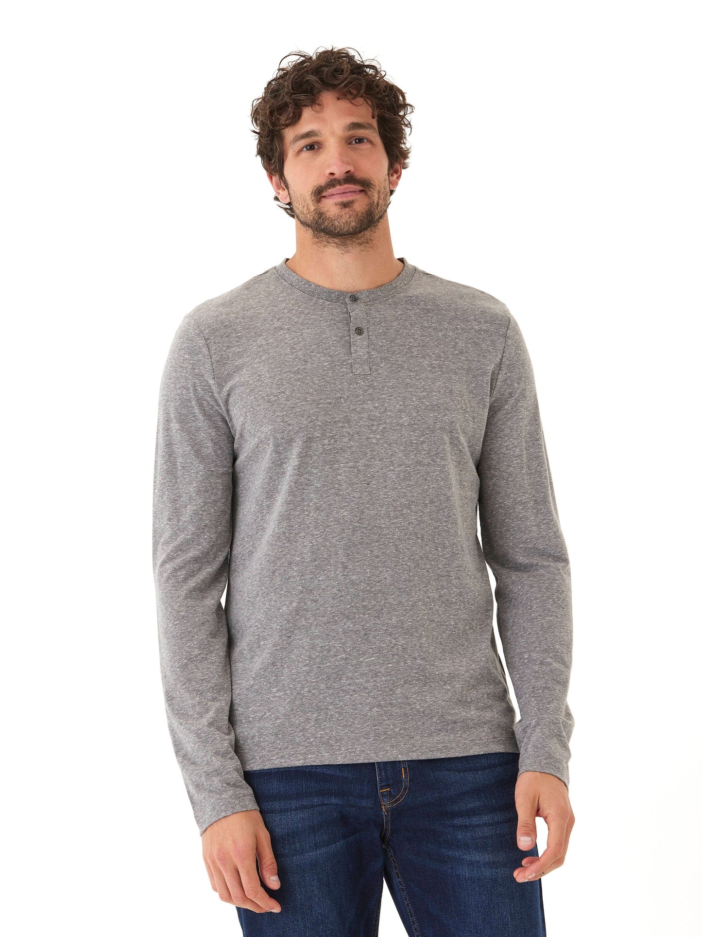 Austin Triblend 2 Button Long Sleeve Henley