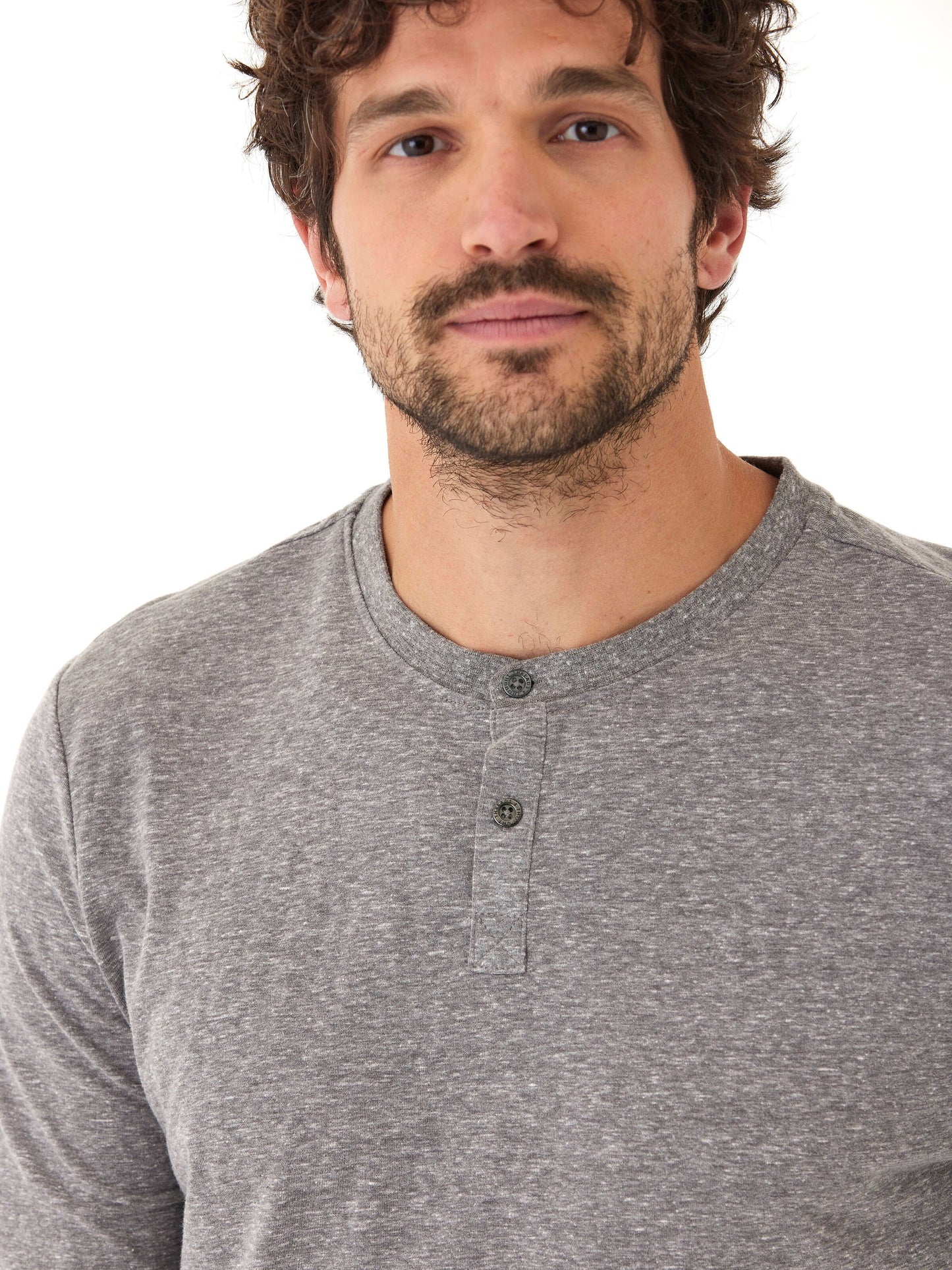 Austin Triblend 2 Button Long Sleeve Henley