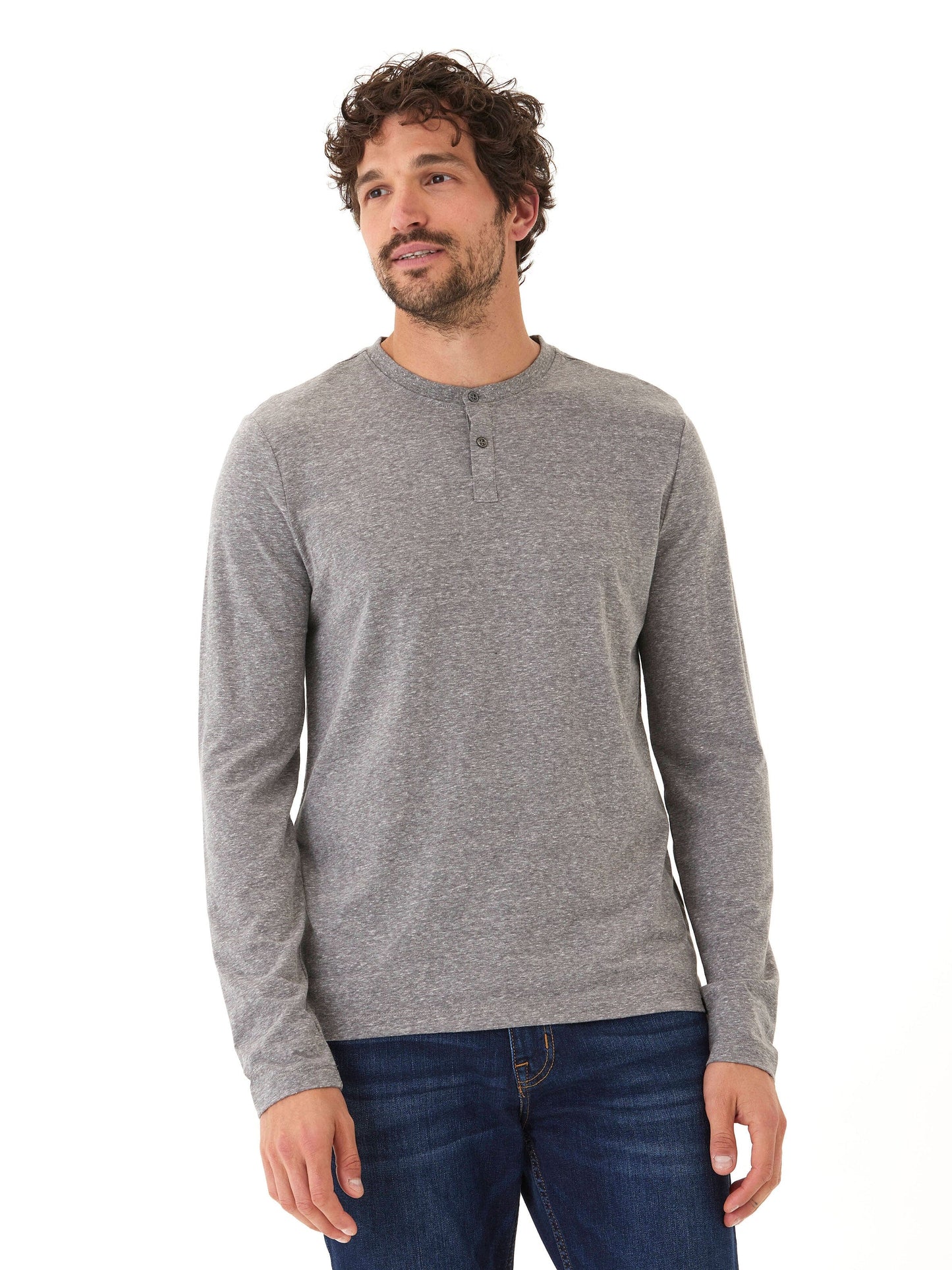 Austin Triblend 2 Button Long Sleeve Henley