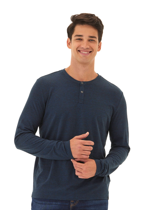 Austin Triblend 2 Button Long Sleeve Henley