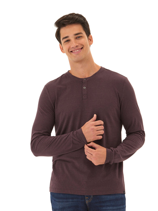Austin Triblend 2 Button Long Sleeve Henley
