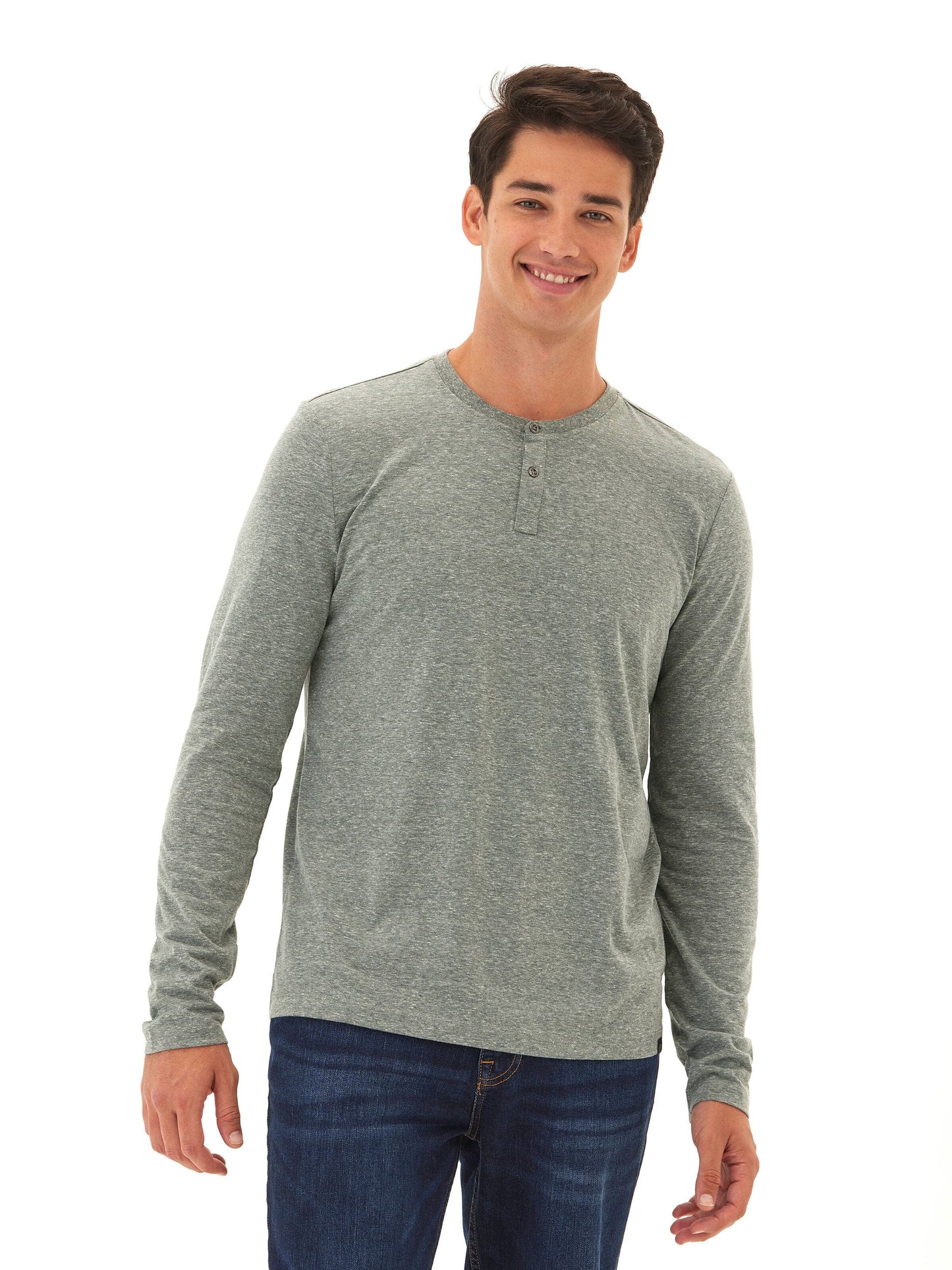 Austin Triblend 2 Button Long Sleeve Henley