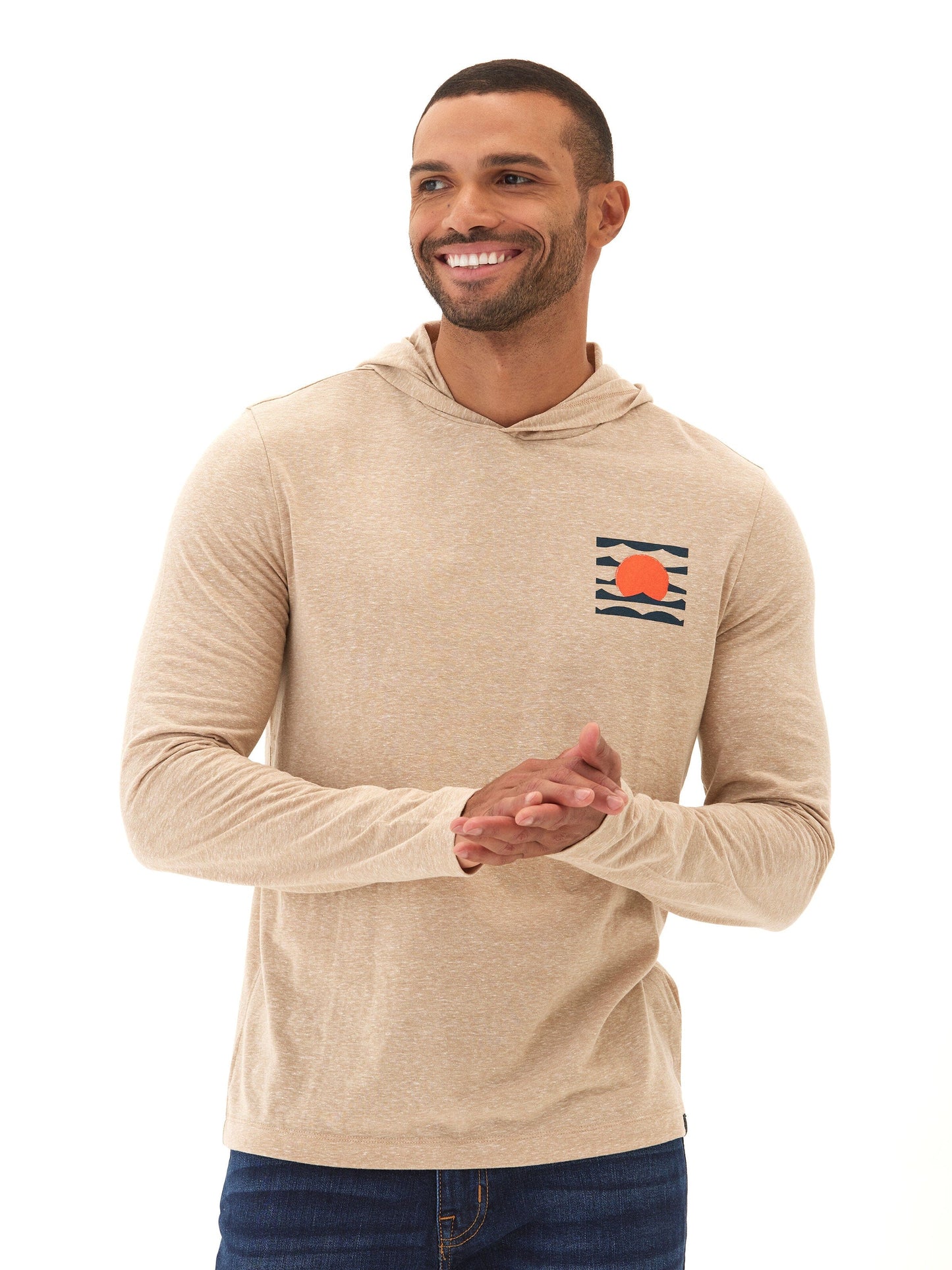 Triblend Embroidery Hoodie Tee