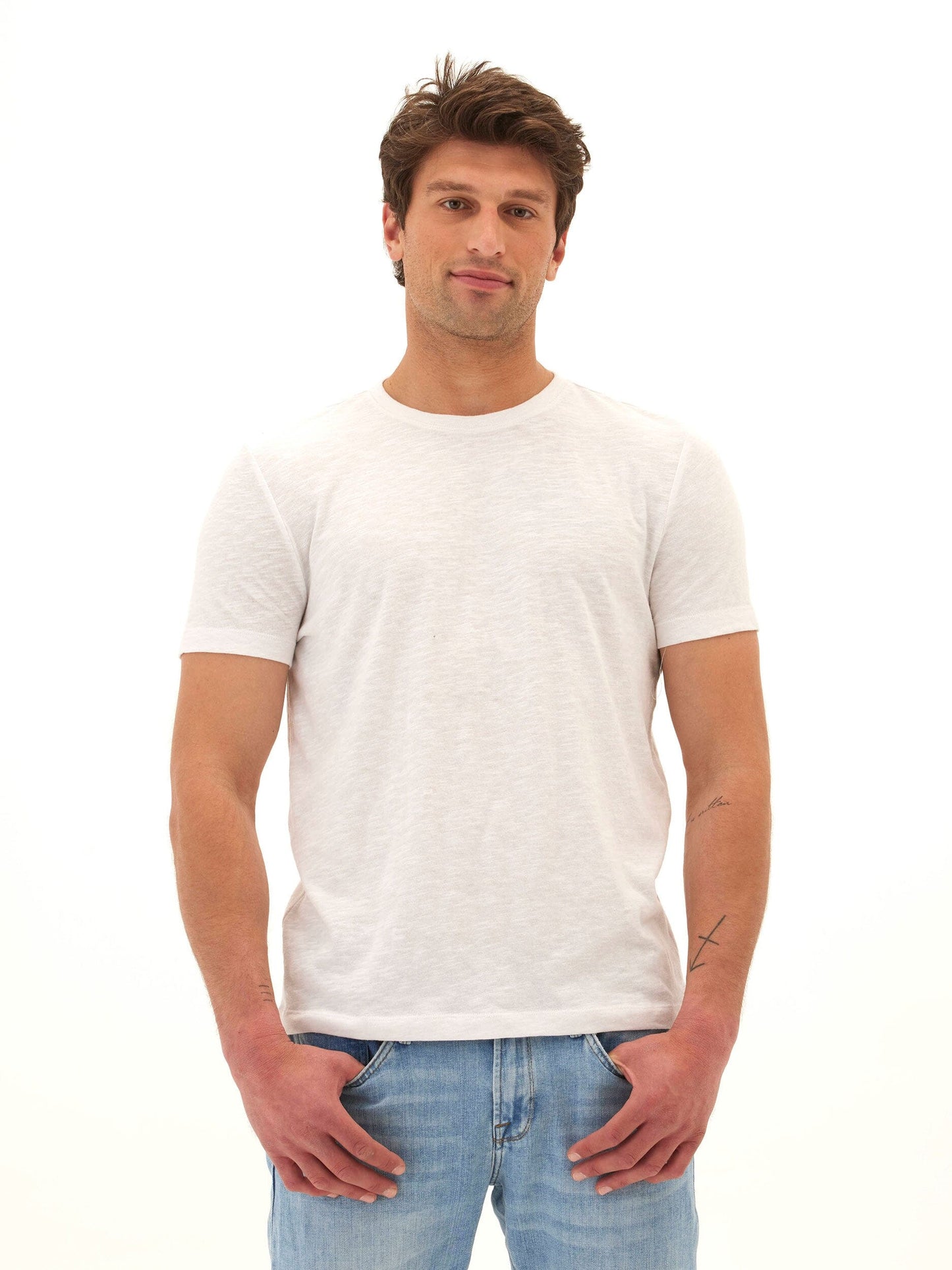 Soloman Slub Linen Short Sleeve Crew Tee