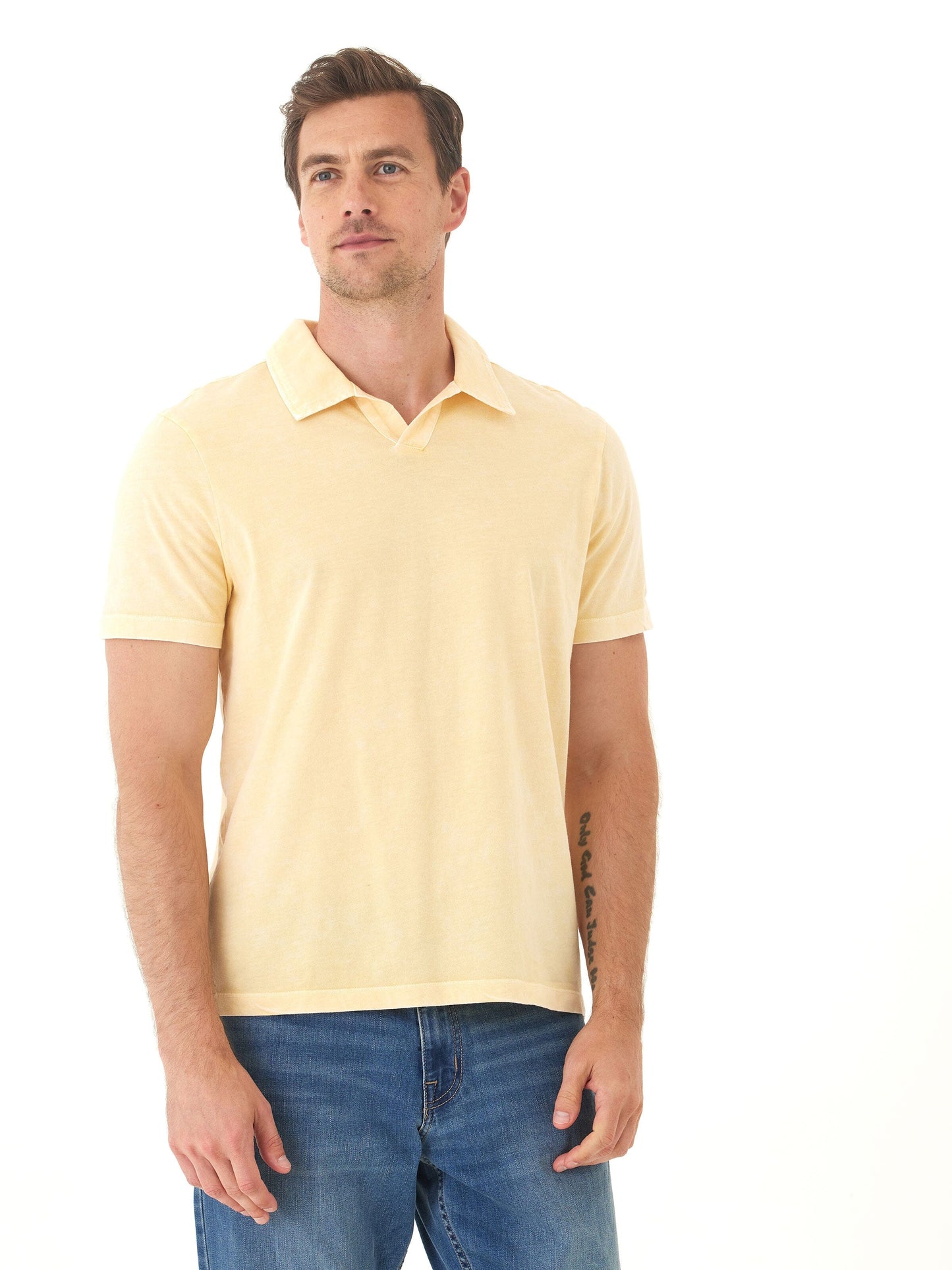 Jared Mineral Wash Eco Cotton Jersey Short Sleeve Polo