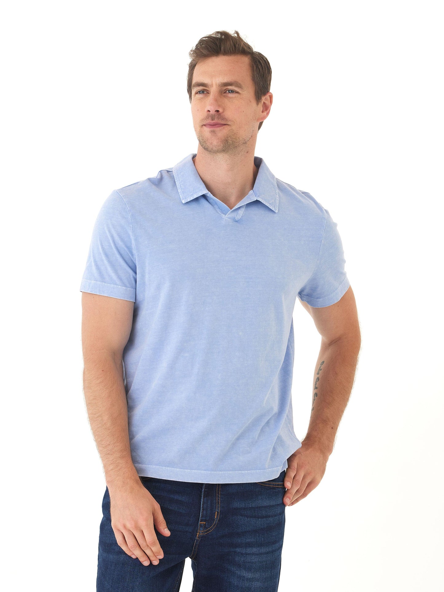 Jared Mineral Wash Eco Cotton Jersey Short Sleeve Polo