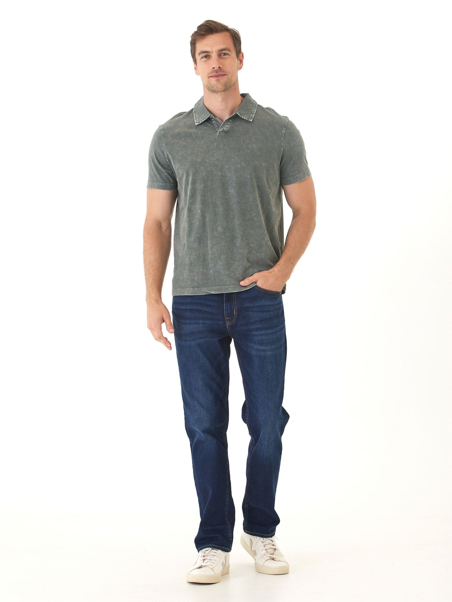 Jared Mineral Wash Eco Cotton Jersey Short Sleeve Polo