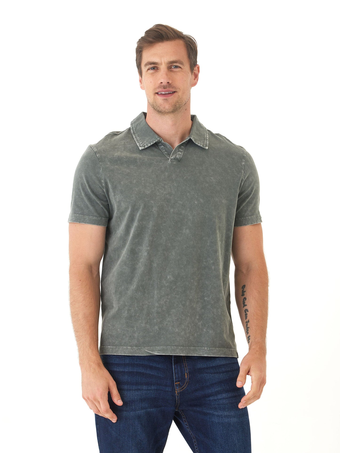 Jared Mineral Wash Eco Cotton Jersey Short Sleeve Polo