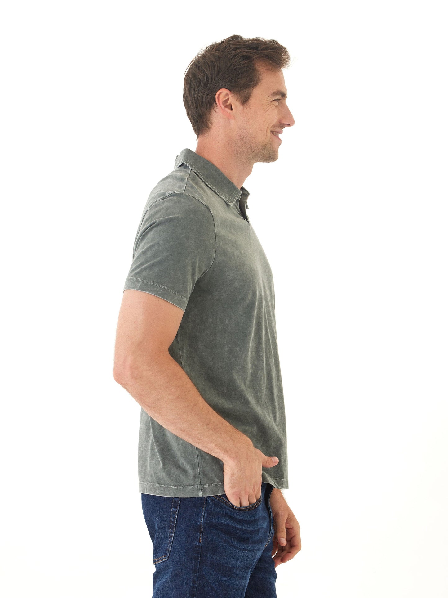 Jared Mineral Wash Eco Cotton Jersey Short Sleeve Polo