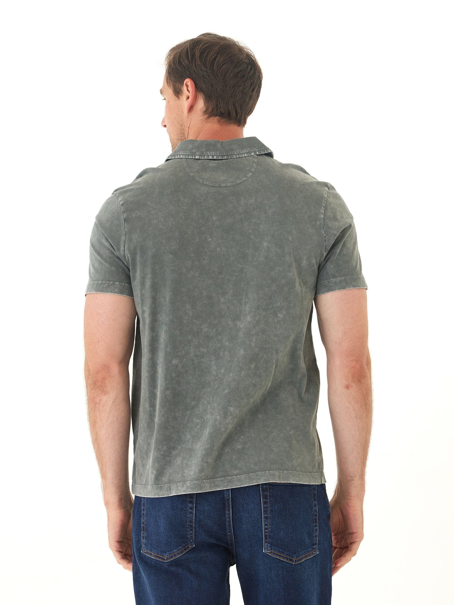 Jared Mineral Wash Eco Cotton Jersey Short Sleeve Polo