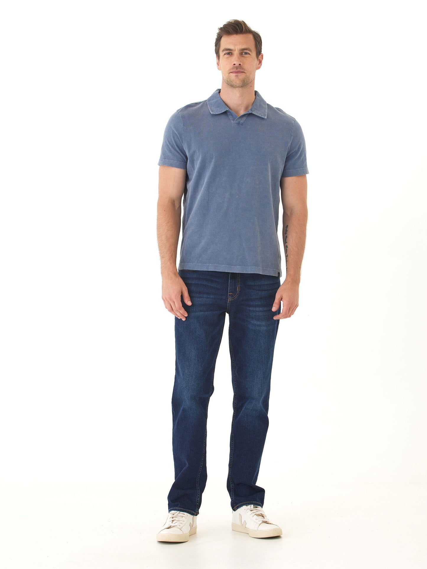 Jared Mineral Wash Eco Cotton Jersey Short Sleeve Polo