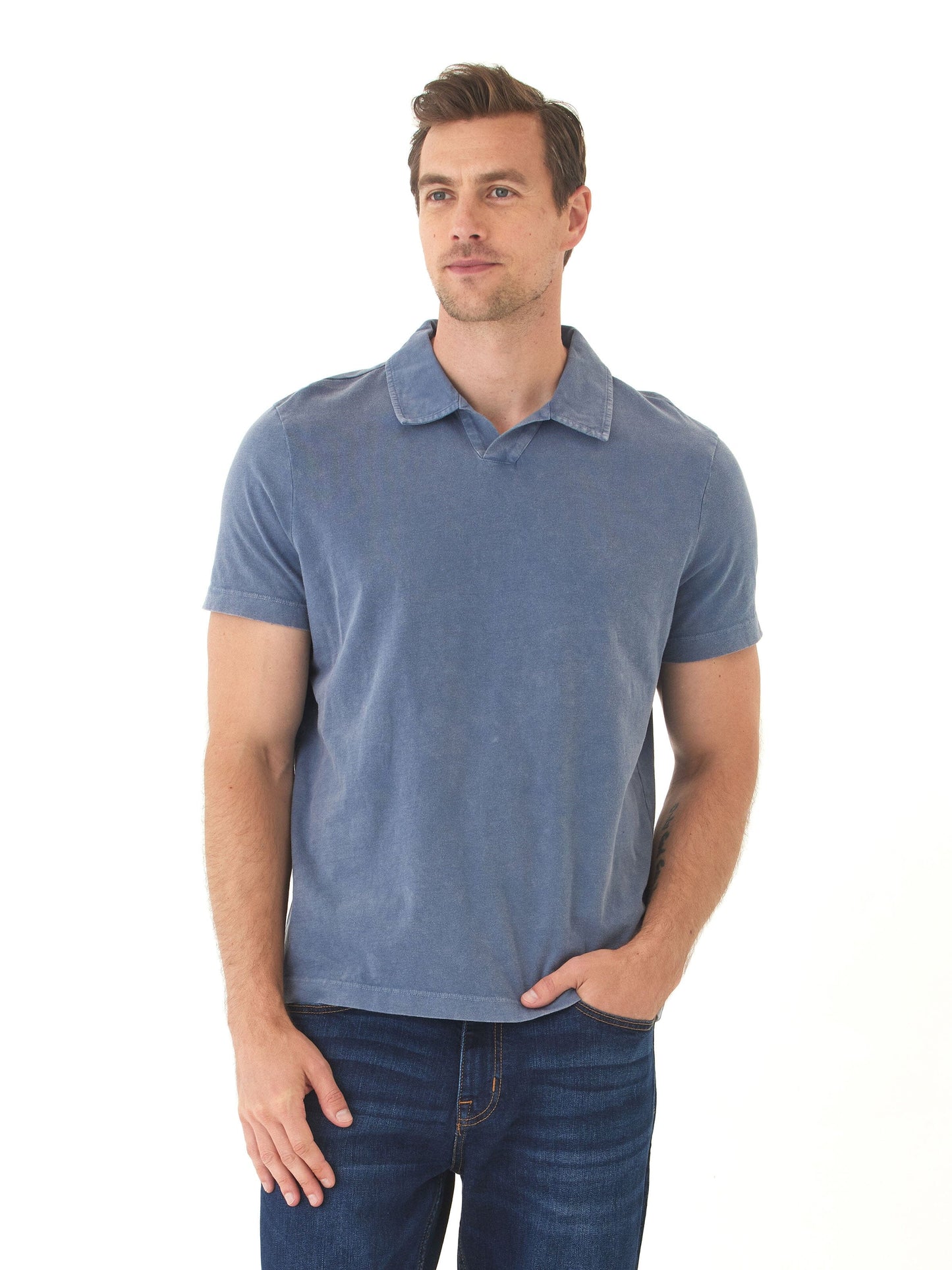Jared Mineral Wash Eco Cotton Jersey Short Sleeve Polo