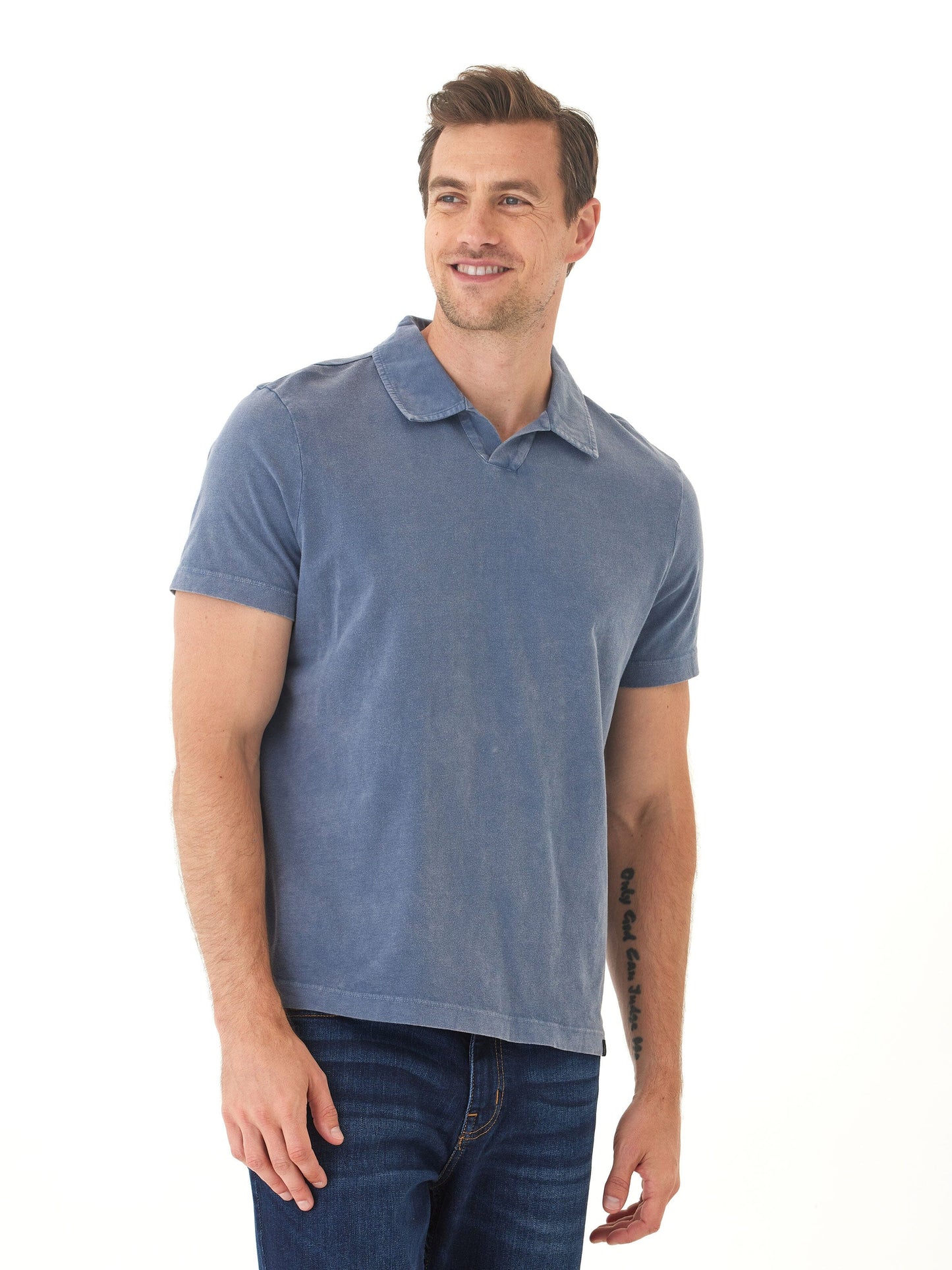 Jared Mineral Wash Eco Cotton Jersey Short Sleeve Polo