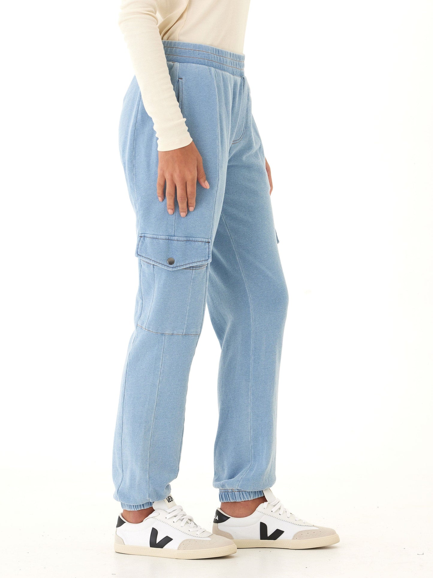 Daphnie Denim Terry Cargo Jogger