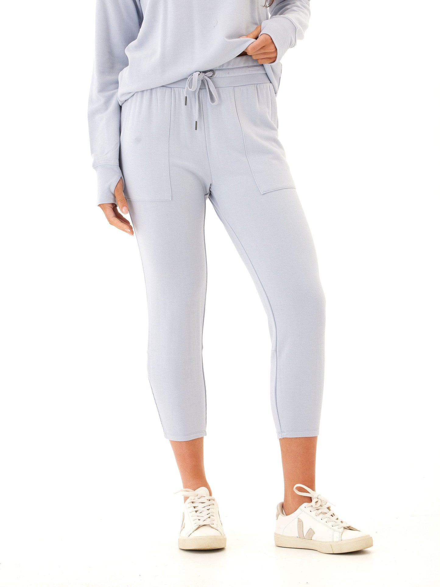 Bex Feather Fleece Panel Crop Jogger 23"