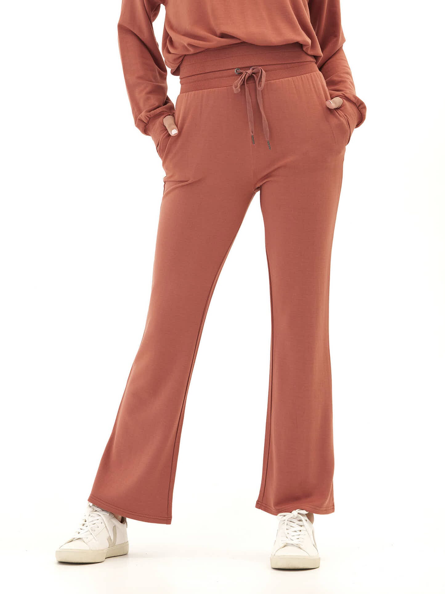 Nicolle Feather Fleece Flare Hem Pant