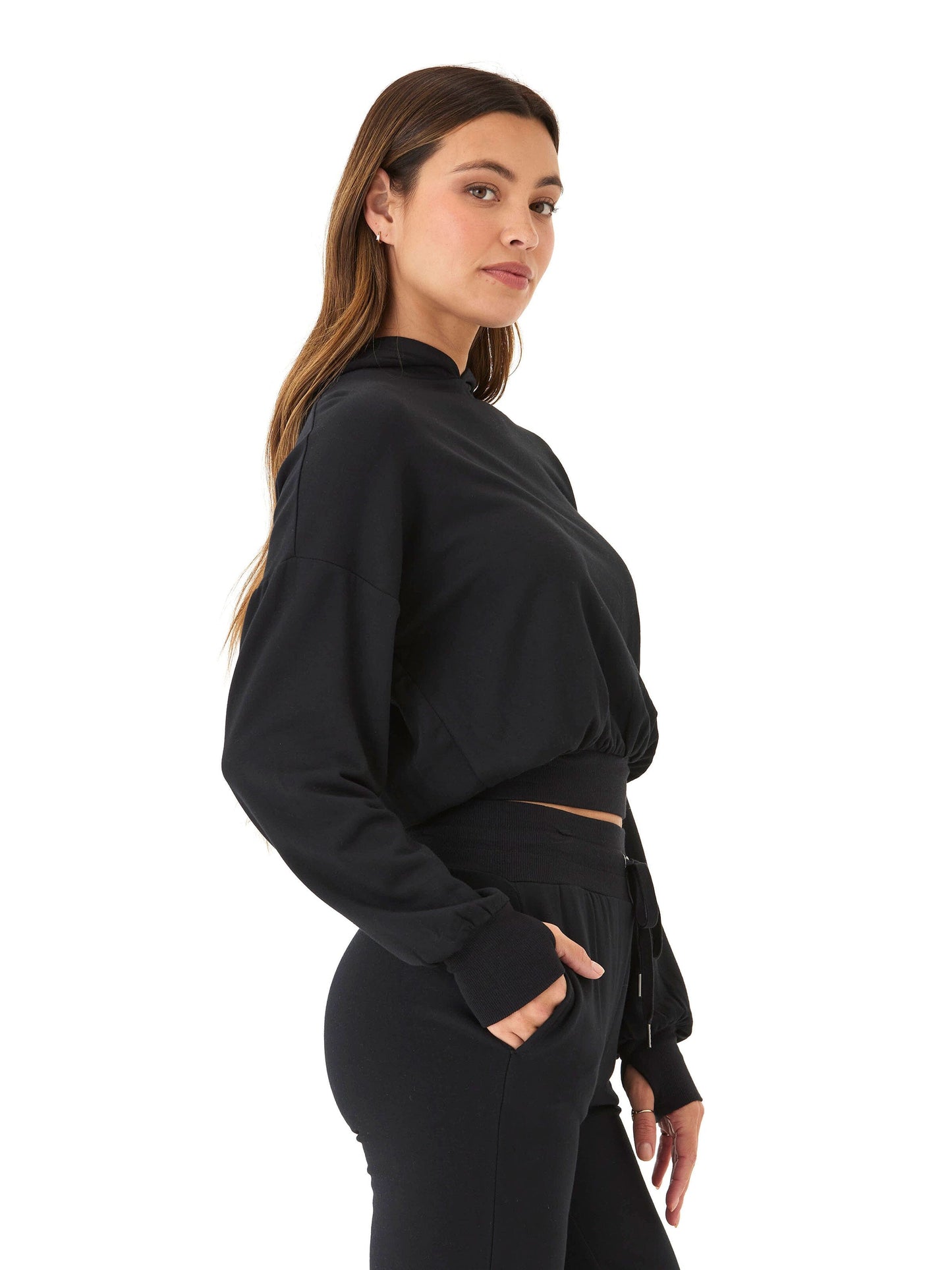 Wenda Feather Fleece Pullover Hoodie