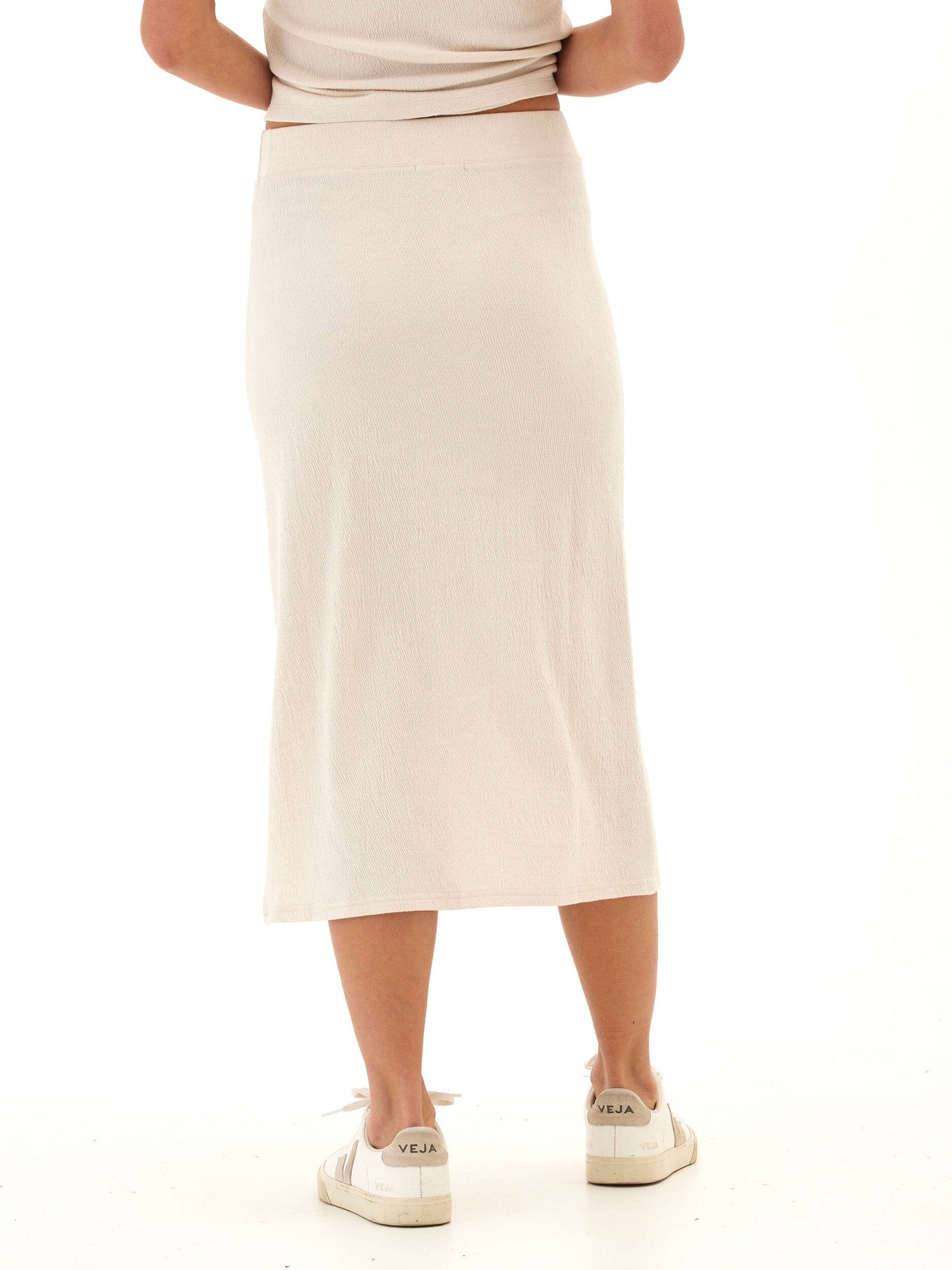 Adella Smocked Jersey Midi Skirt