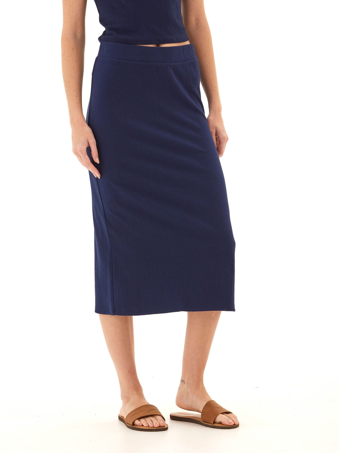 Adella Smocked Jersey Midi Skirt