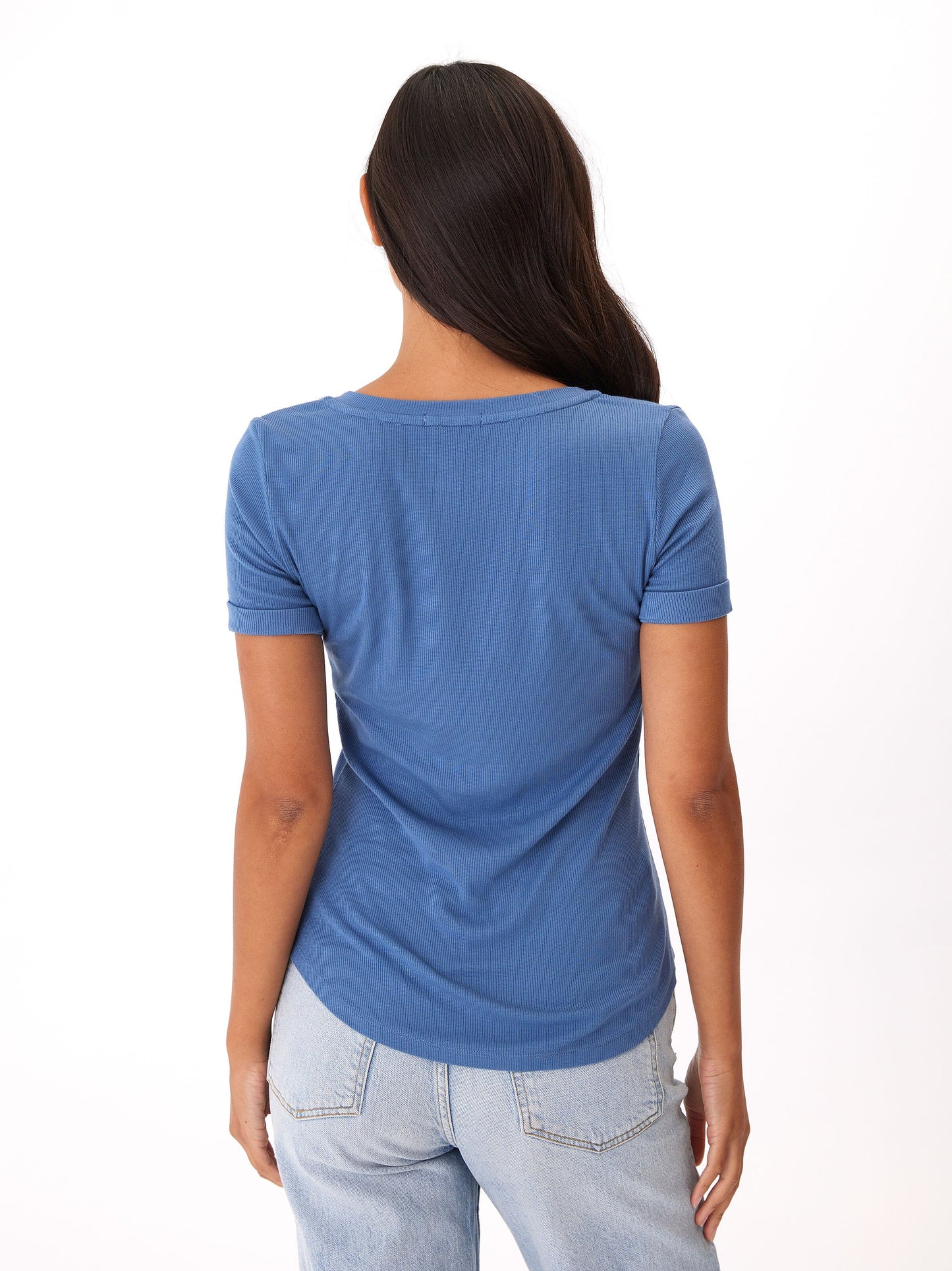 Akia Feather Rib Henley Tee