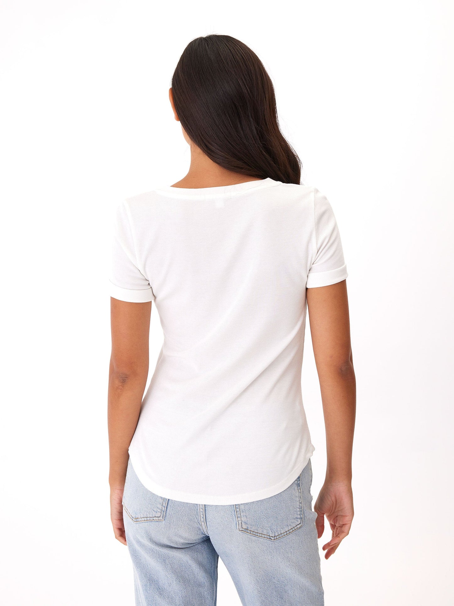 Akia Feather Rib Henley Tee