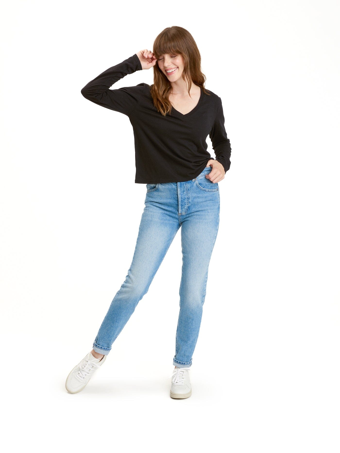 Ada Triblend Long Sleeve V-Neck Tee
