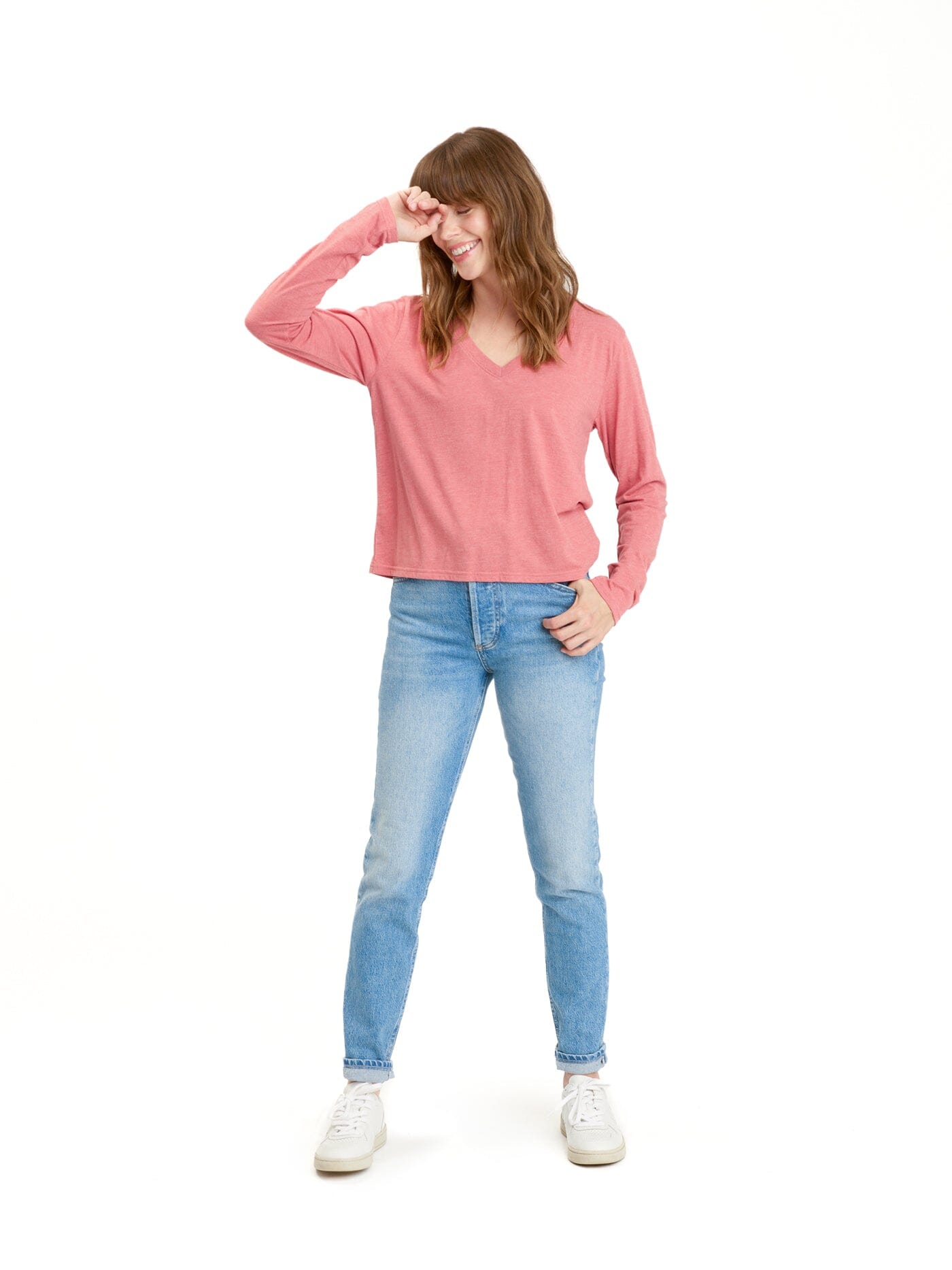 Ada Triblend Long Sleeve V-Neck Tee