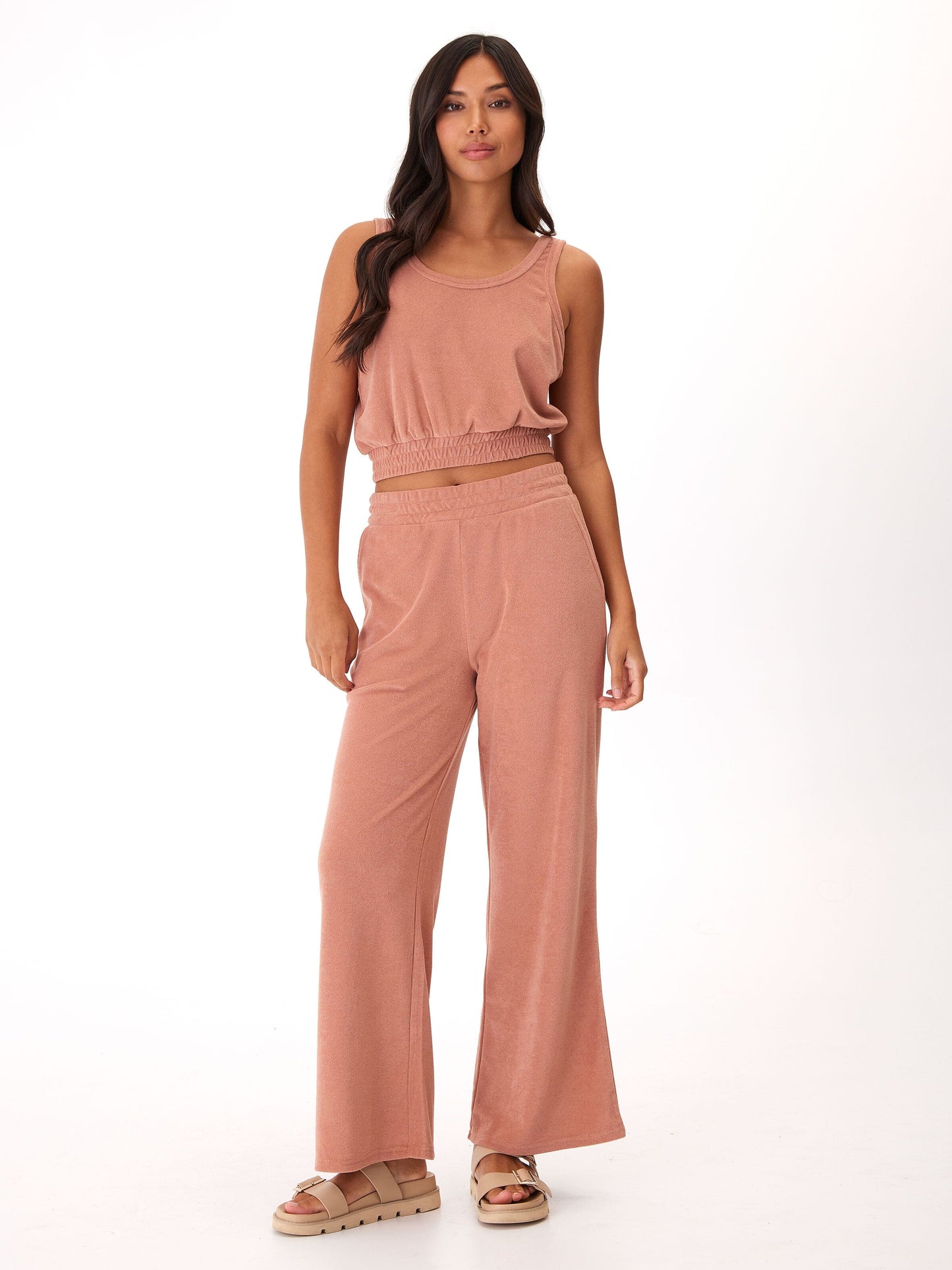 Sharie Towel Terry Wide Leg Pant