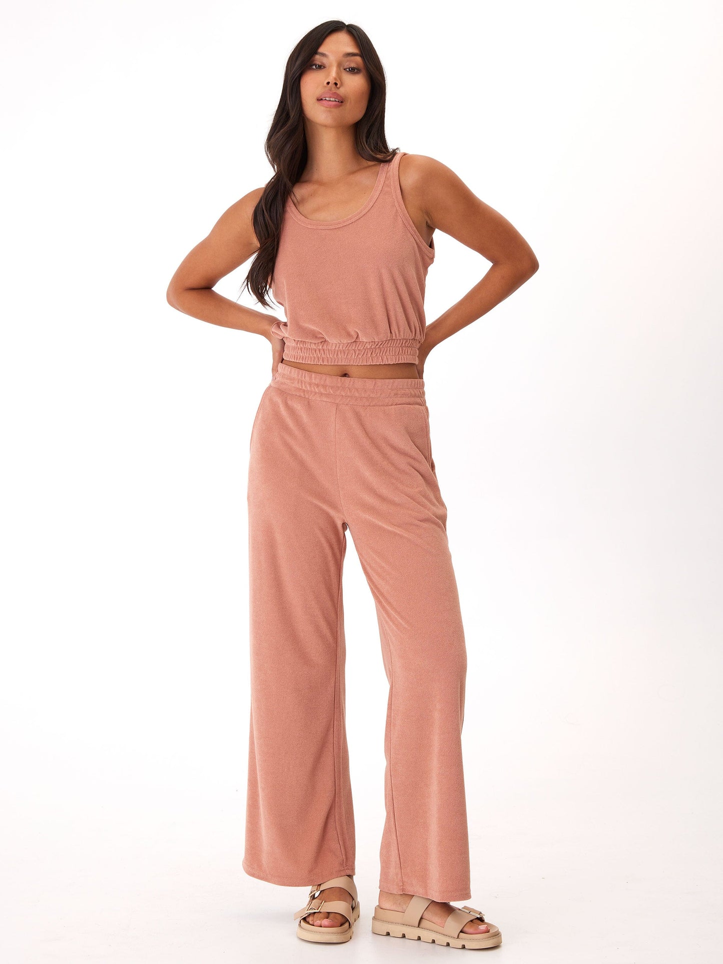 Sharie Towel Terry Wide Leg Pant