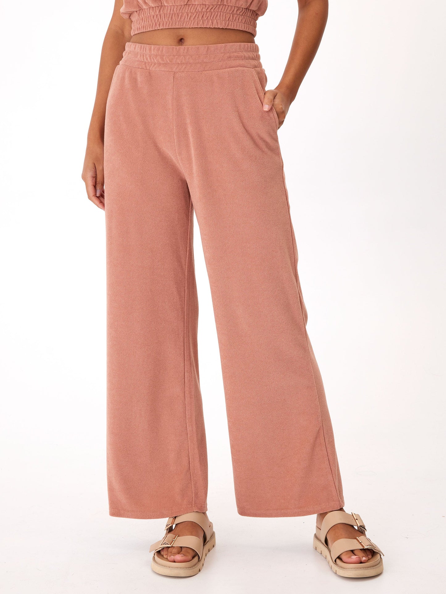 Sharie Towel Terry Wide Leg Pant