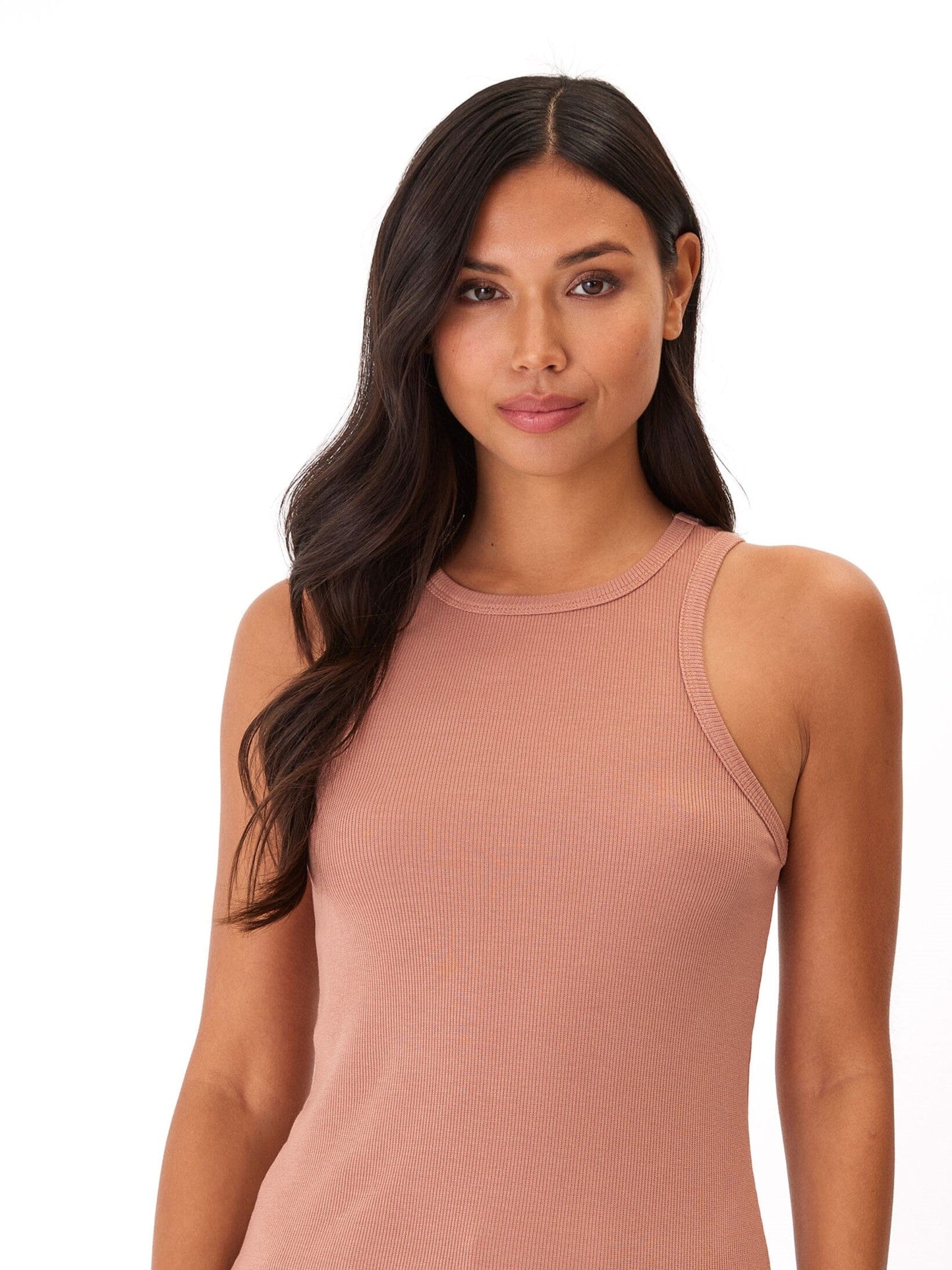 Bailey Feather Rib High Neck Tank