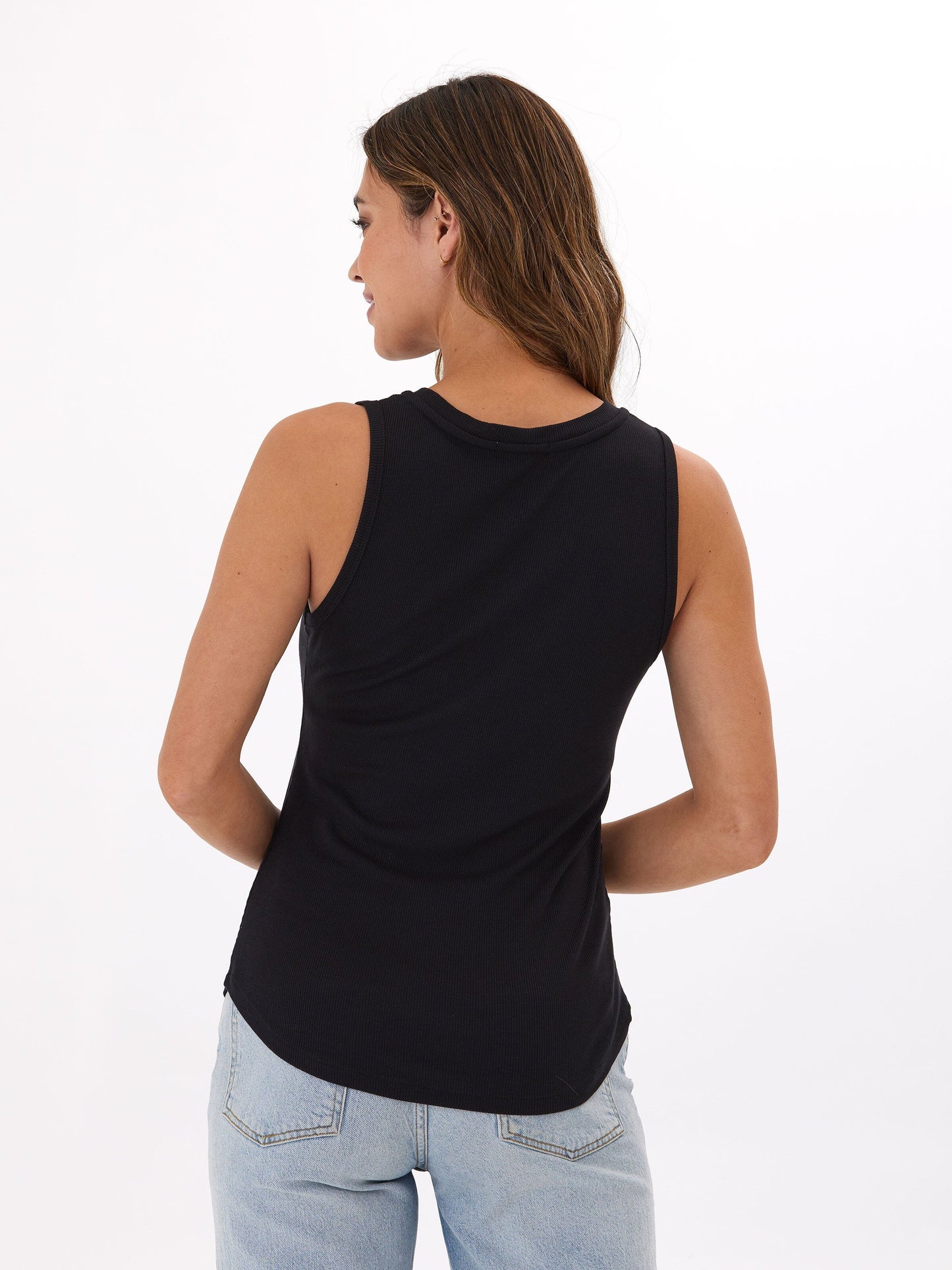 Akia Feather Rib Henley Tank