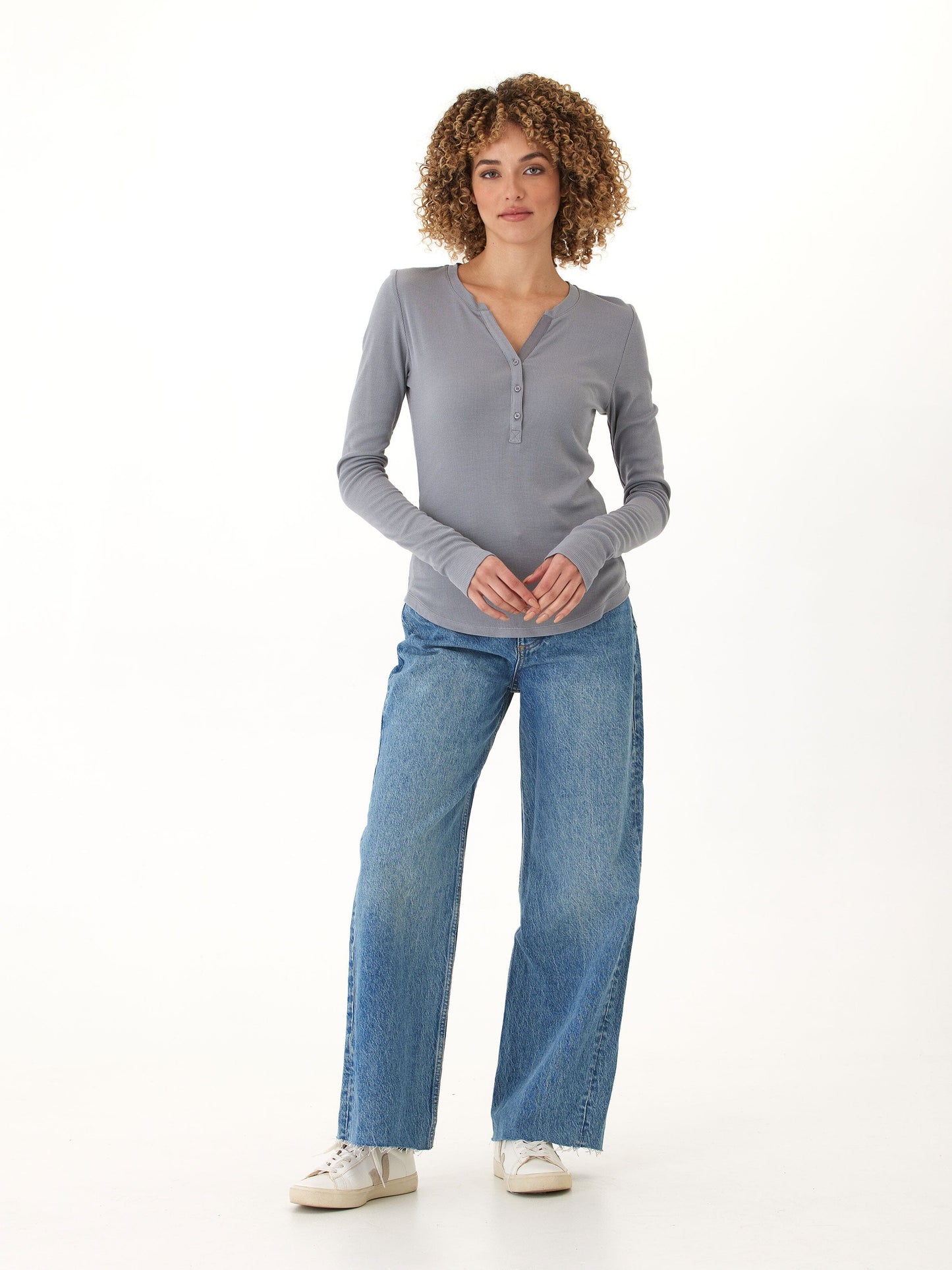 Akia Feather Rib Long Sleeve Henley